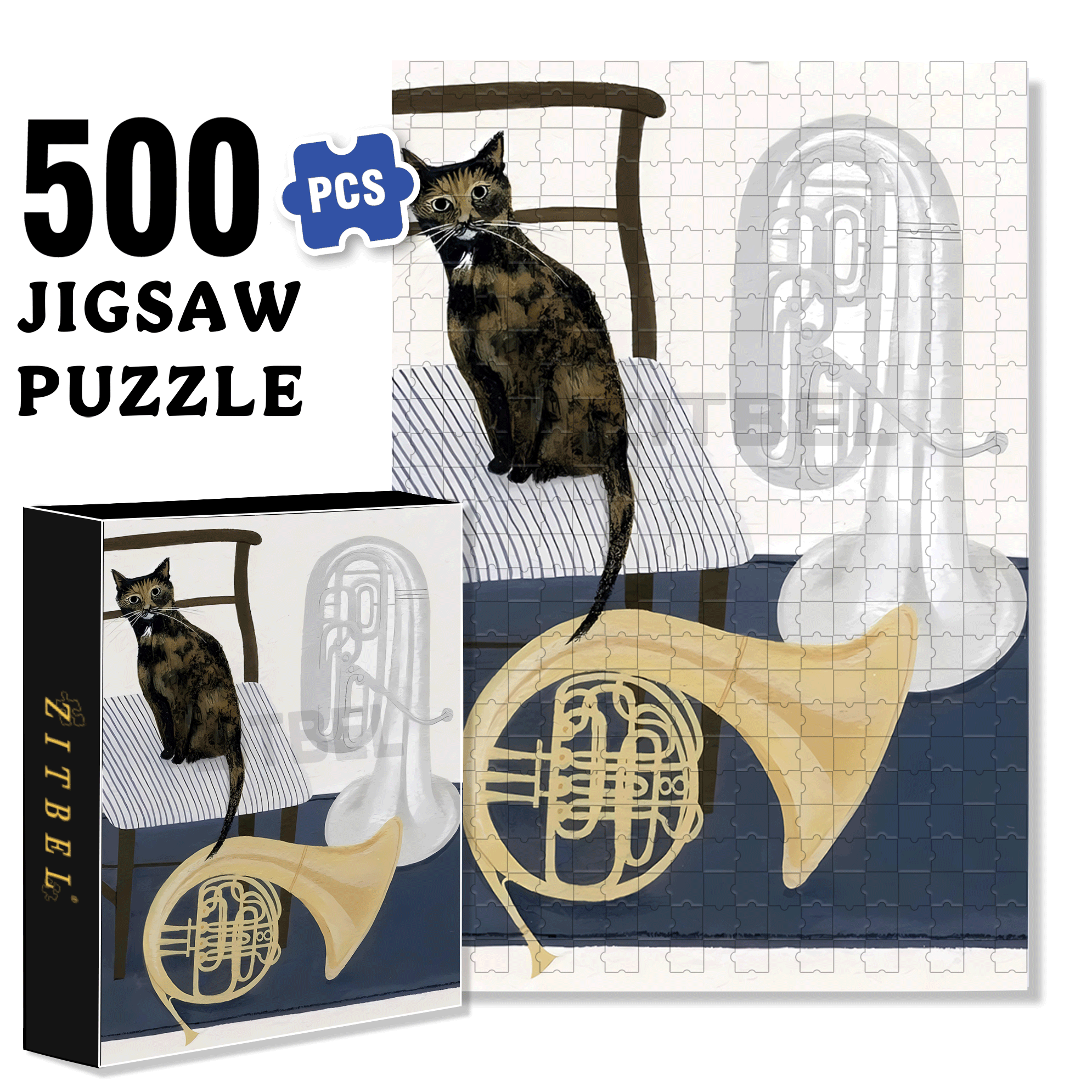Pet Portraits 3 500pcs/1000pcs Jigsaw Puzzle, Scratch-Resistant, Interactive Family Game & Brain-Boosting DIY Decor, Perfect for Halloween, Christmas & New Year Gifts, Family Puzzle Game