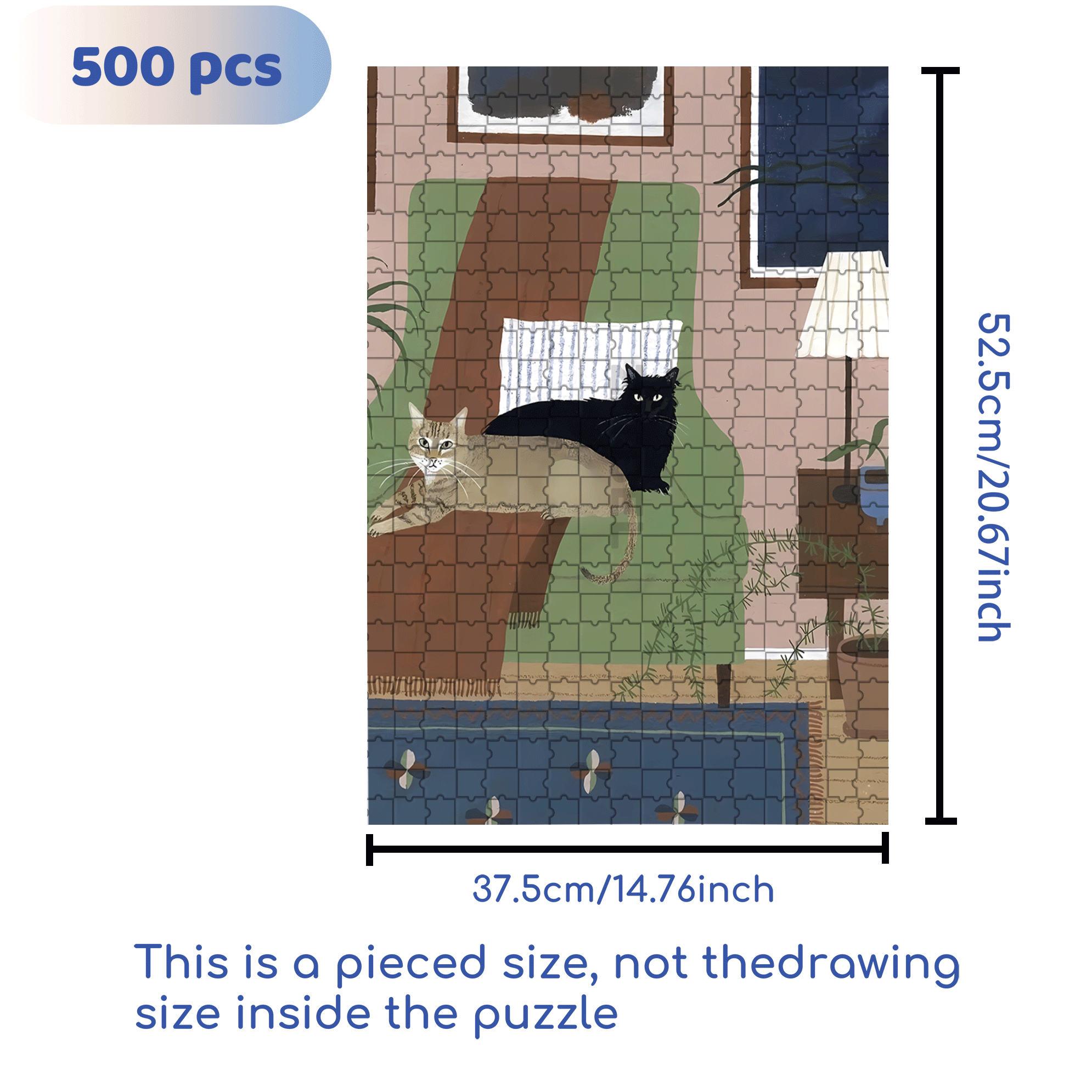 Pet Portraits 4 500pcs/1000pcs Jigsaw Puzzle, Scratch-Resistant, Interactive Family Game & Brain-Boosting DIY Decor, Perfect for Halloween, Christmas & New Year Gifts, Family Puzzle Game