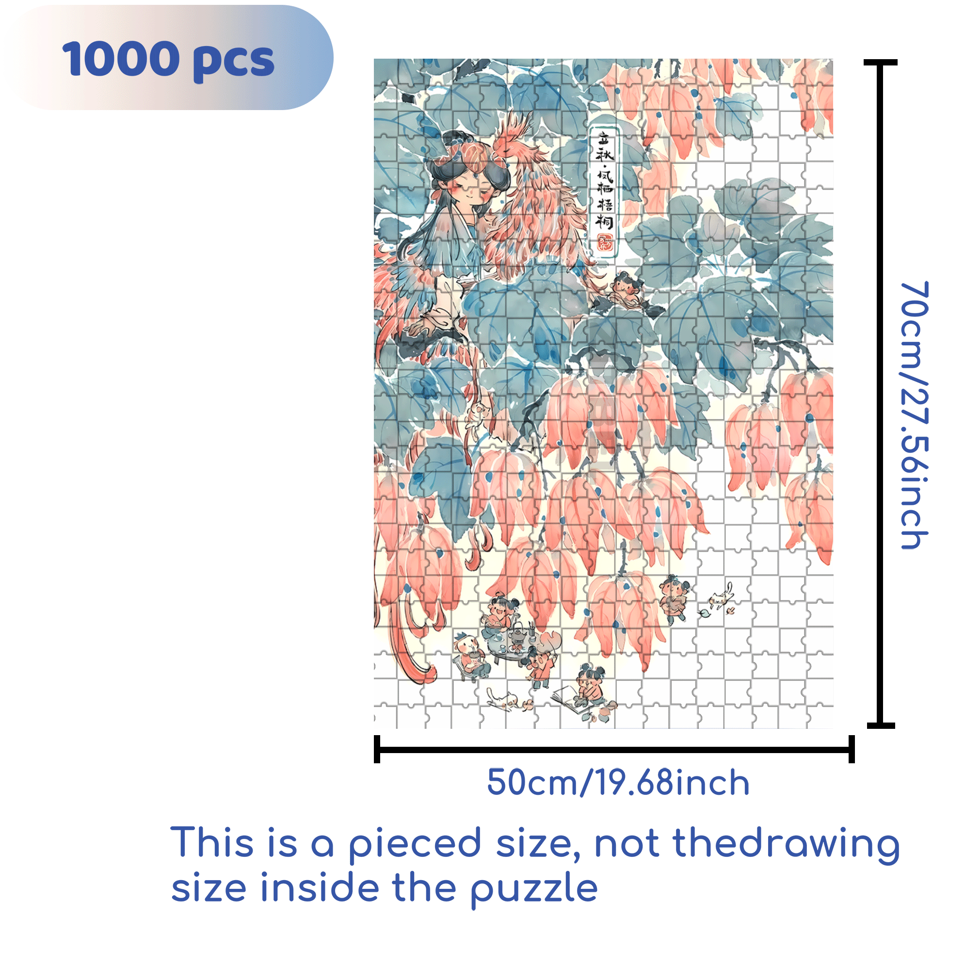Phoenix Tree 500pcs/1000pcs Jigsaw Puzzle, Scratch-Resistant, Interactive Family Game & Brain-Boosting DIY Decor, Perfect for Halloween, Christmas & New Year Gifts, Family Puzzle Game