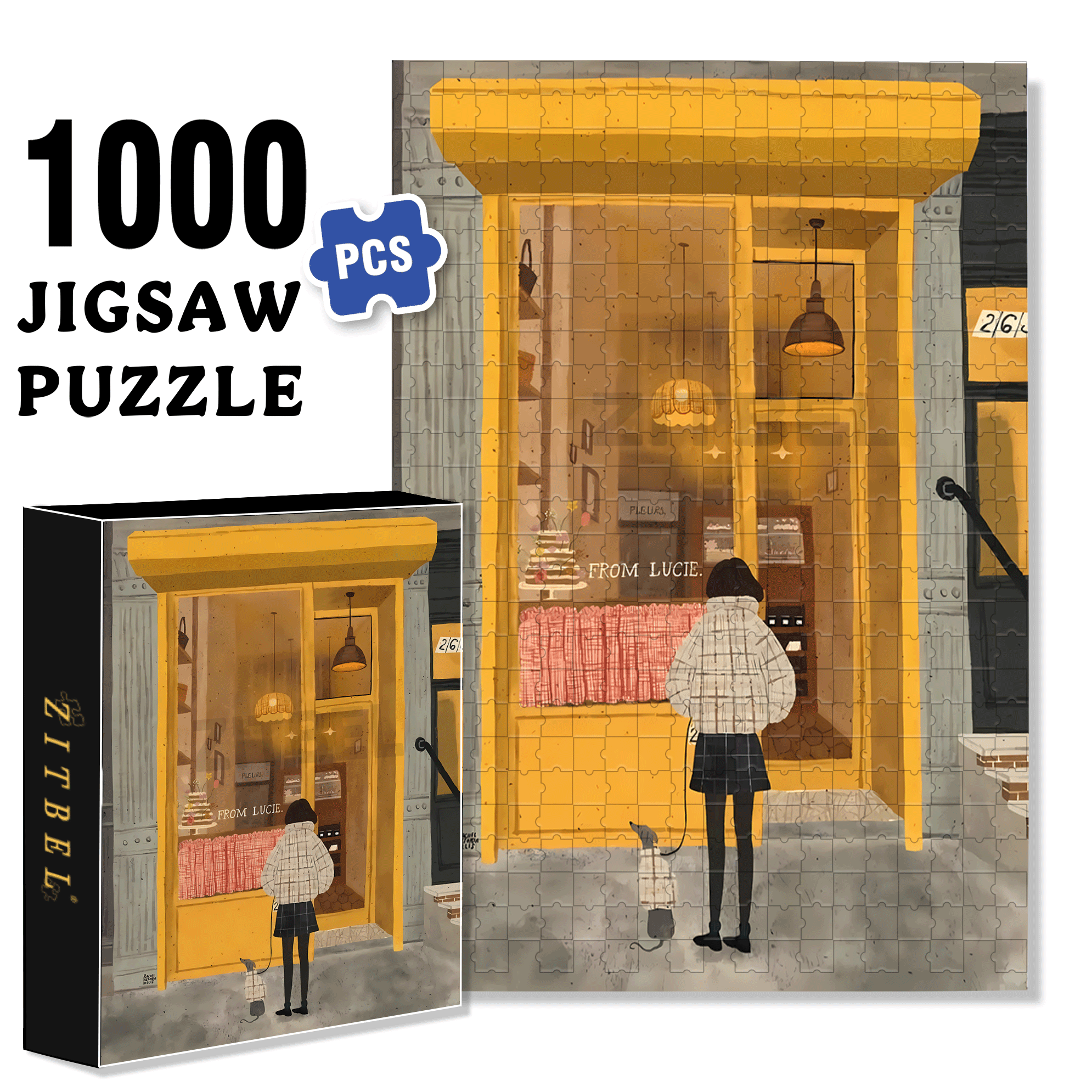 Stop and Watch 500pcs/1000pcs Jigsaw Puzzle, Scratch-Resistant, Interactive Family Game & Brain-Boosting DIY Decor, Perfect for Halloween, Christmas & New Year Gifts, Family Puzzle Game