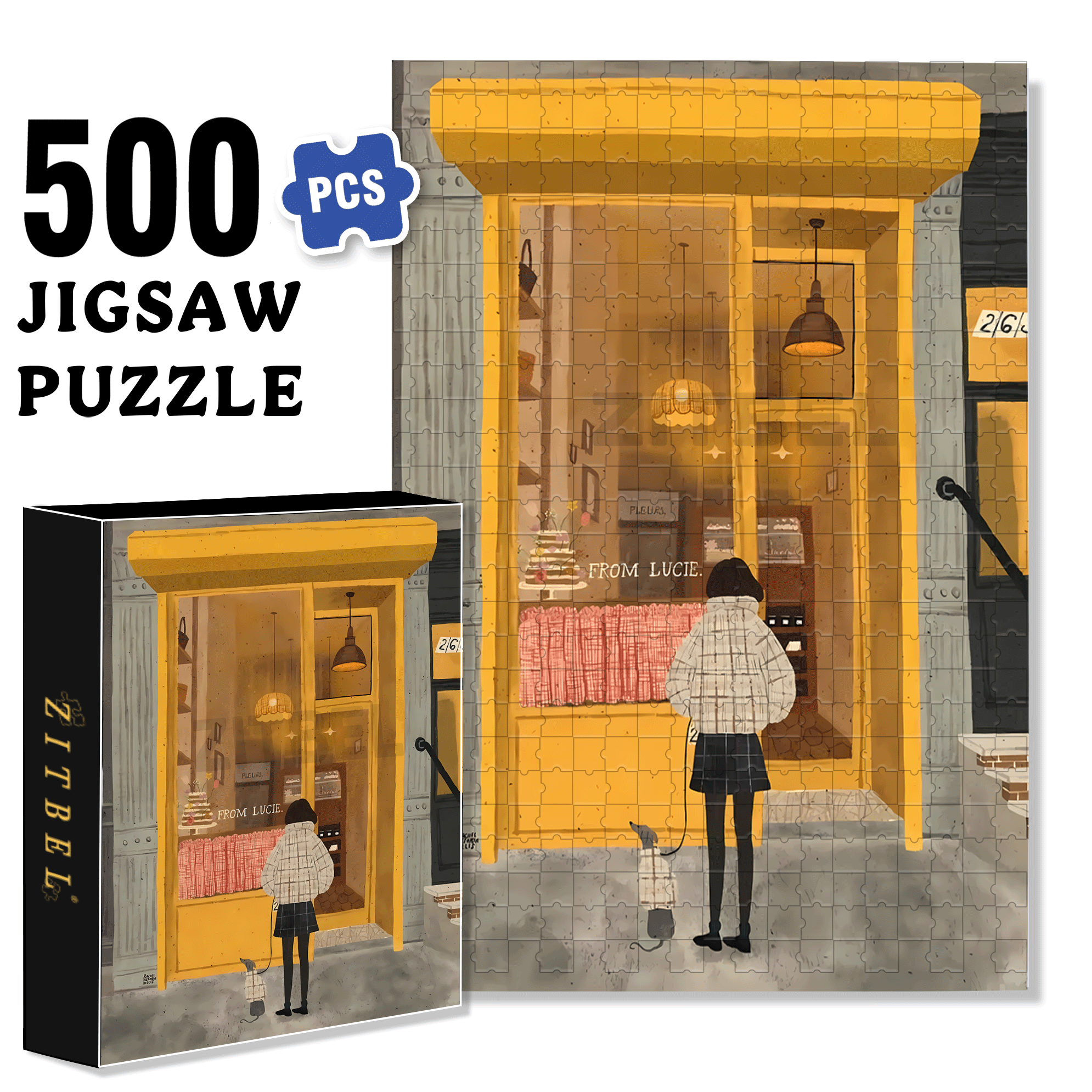Stop and Watch 500pcs/1000pcs Jigsaw Puzzle, Scratch-Resistant, Interactive Family Game & Brain-Boosting DIY Decor, Perfect for Halloween, Christmas & New Year Gifts, Family Puzzle Game