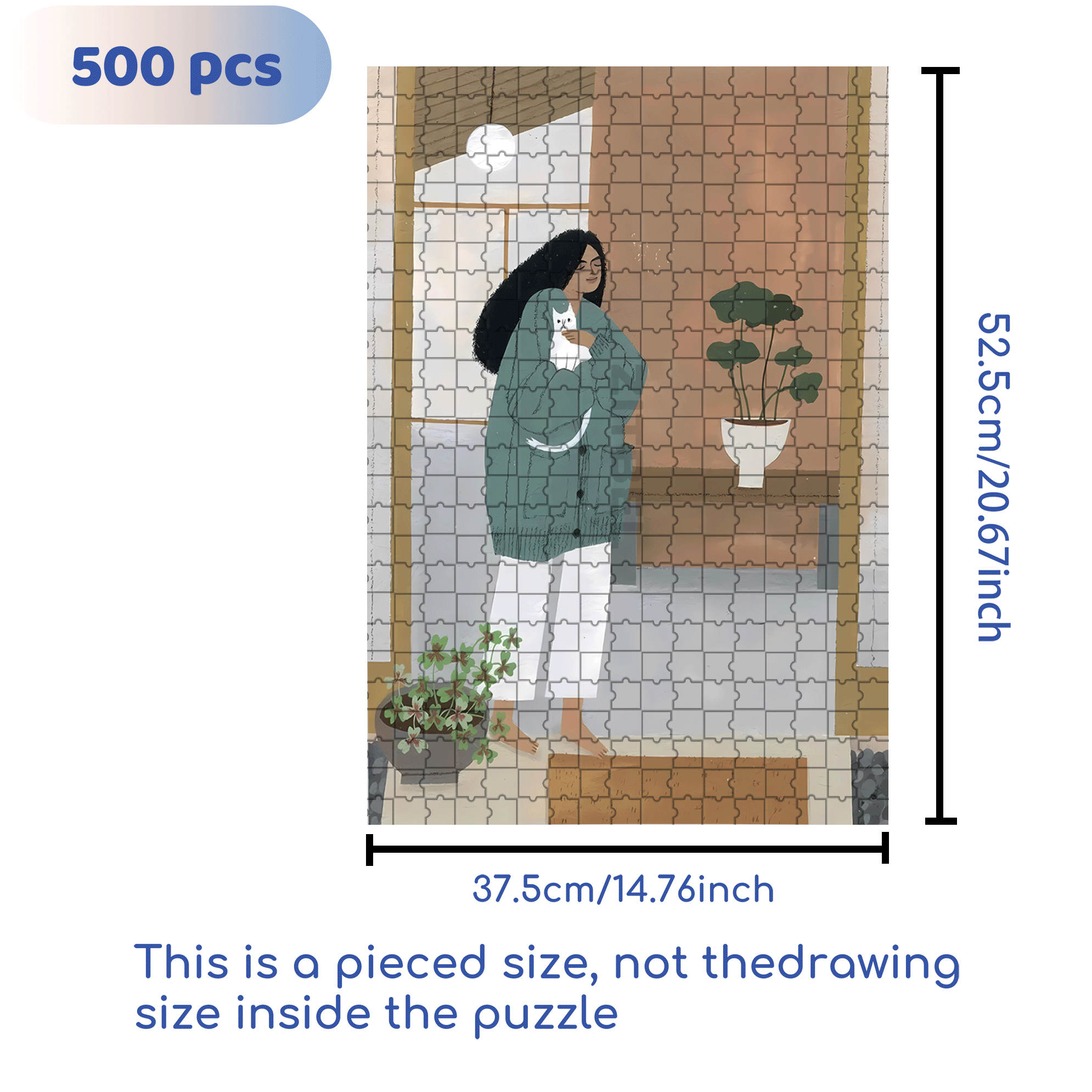 Surrounded By Love 2 500pcs/1000pcs Jigsaw Puzzle, Scratch-Resistant, Interactive Family Game & Brain-Boosting DIY Decor, Perfect for Halloween, Christmas & New Year Gifts, Family Puzzle Game