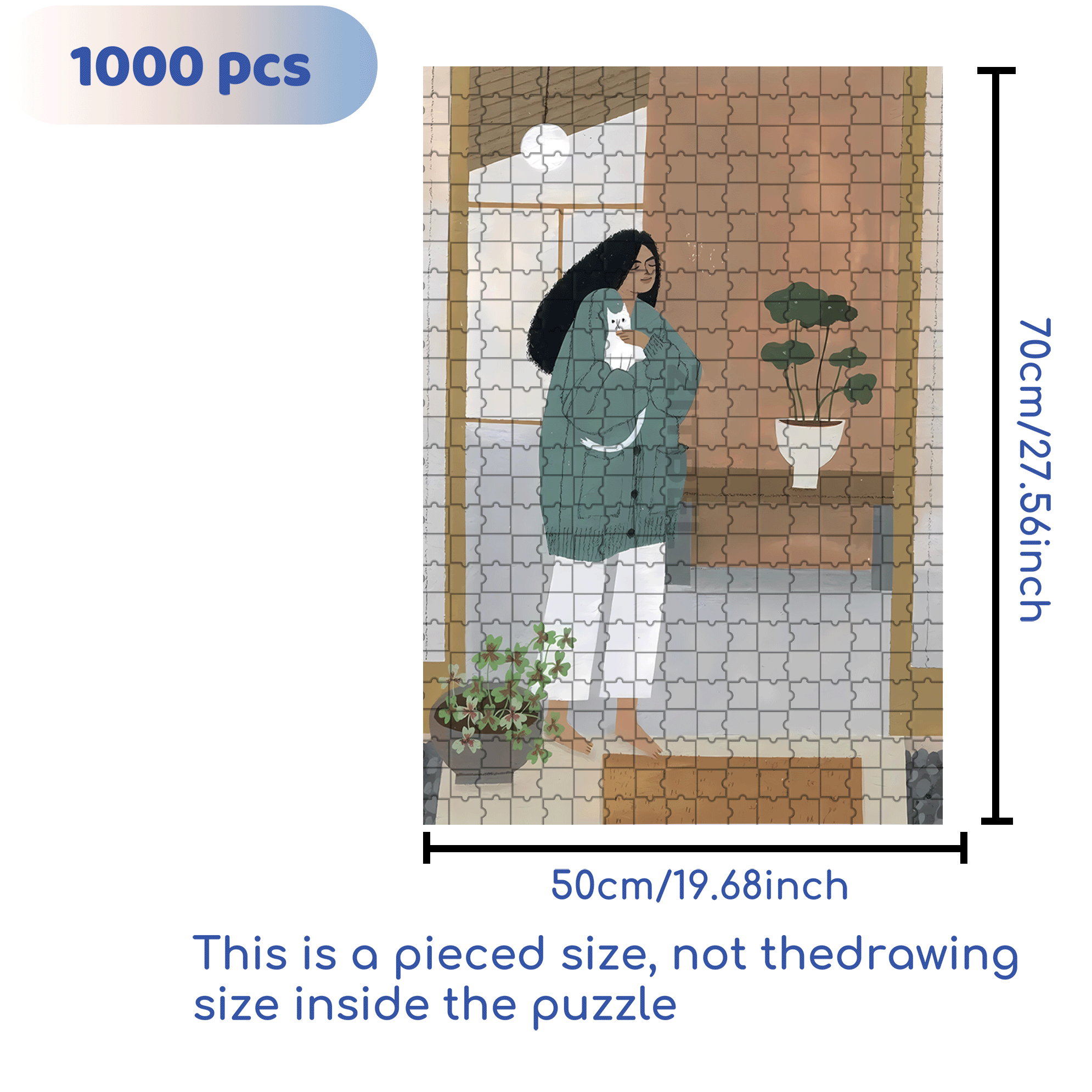 Surrounded By Love 2 500pcs/1000pcs Jigsaw Puzzle, Scratch-Resistant, Interactive Family Game & Brain-Boosting DIY Decor, Perfect for Halloween, Christmas & New Year Gifts, Family Puzzle Game
