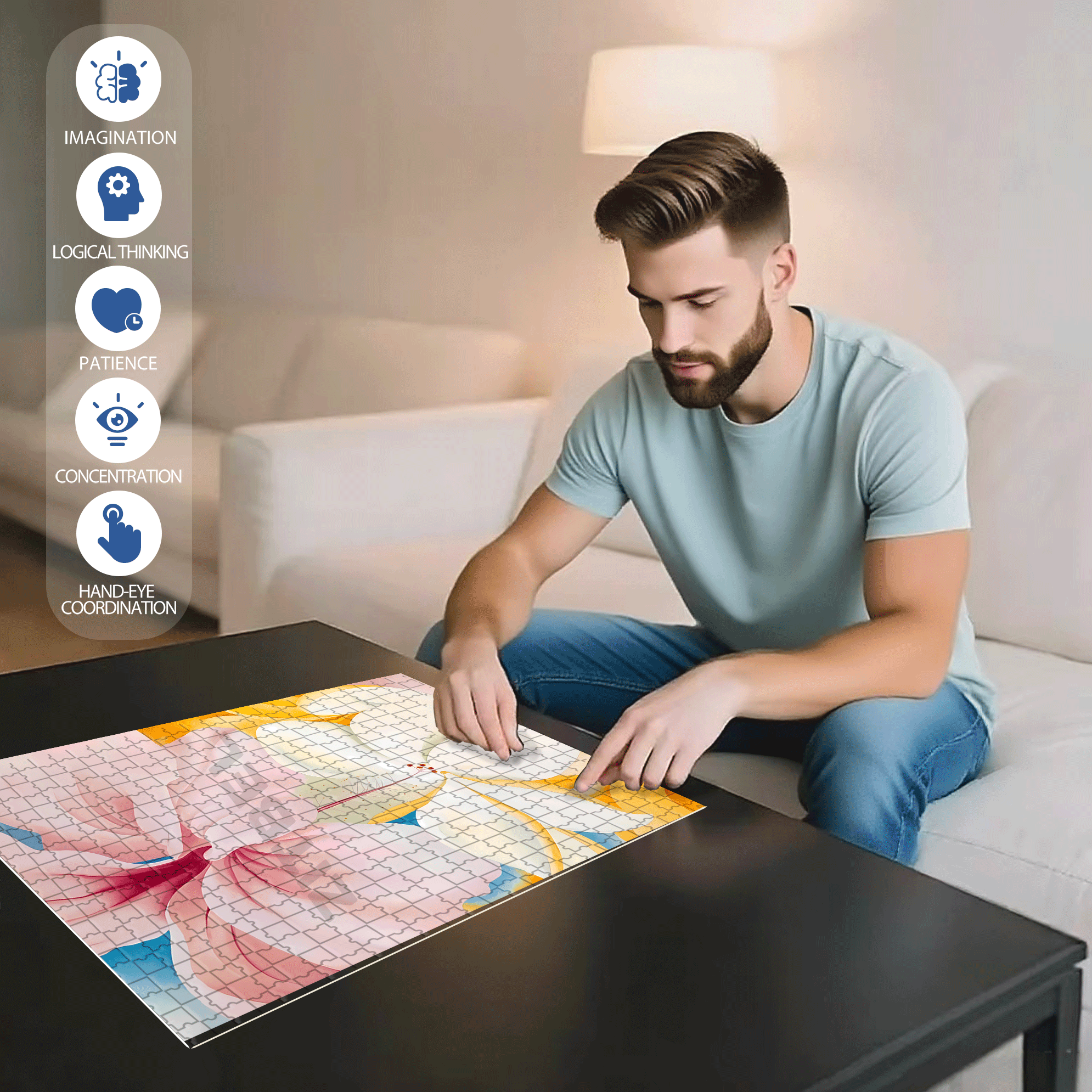 The Beauty Of Nature 5 500pcs/1000pcs Jigsaw Puzzle, Scratch-Resistant, Interactive Family Game & Brain-Boosting DIY Decor, Perfect for Halloween, Christmas & New Year Gifts, Family Puzzle Game