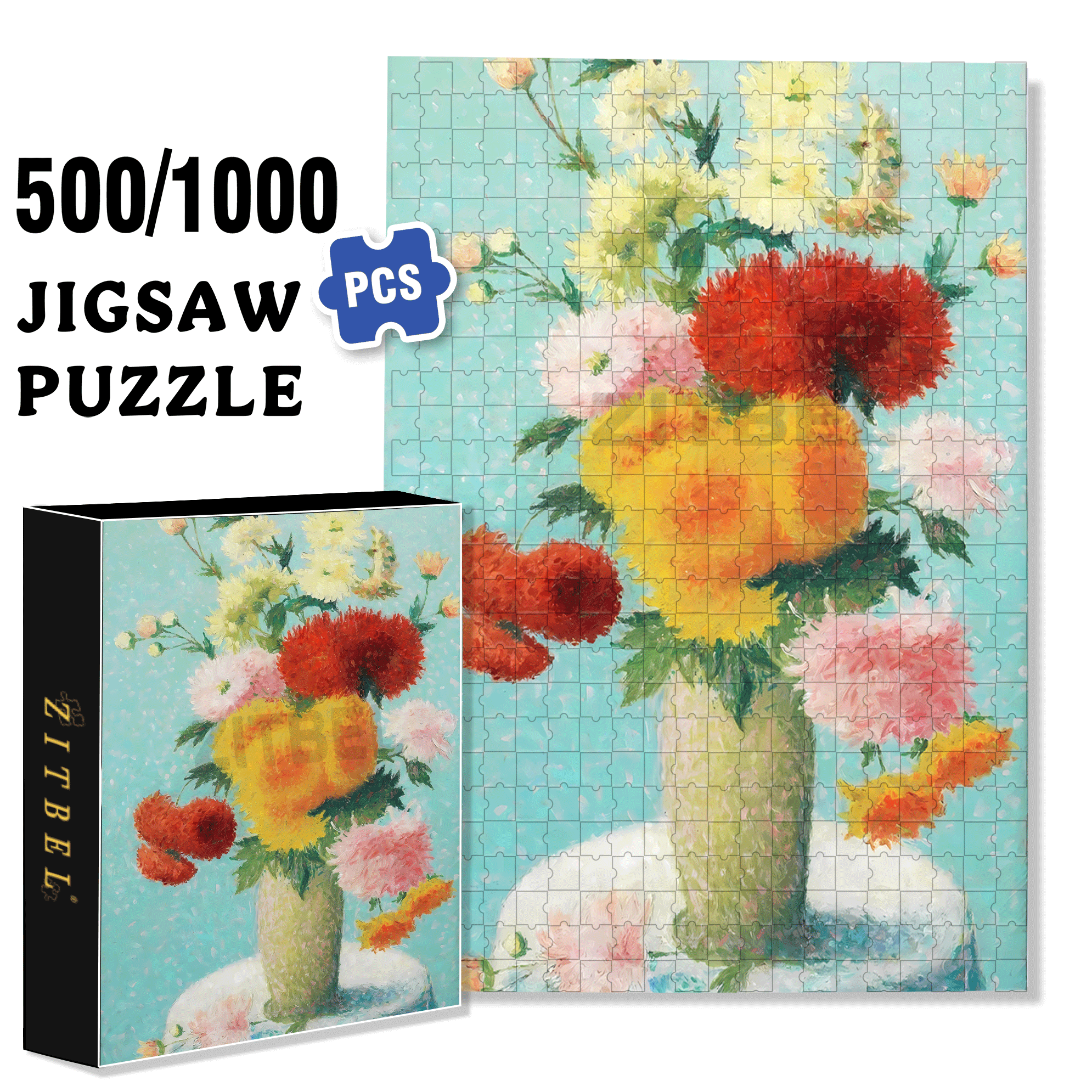 The Beauty Of Nature 6 500pcs/1000pcs Jigsaw Puzzle, Scratch-Resistant, Interactive Family Game & Brain-Boosting DIY Decor, Perfect for Halloween, Christmas & New Year Gifts, Family Puzzle Game