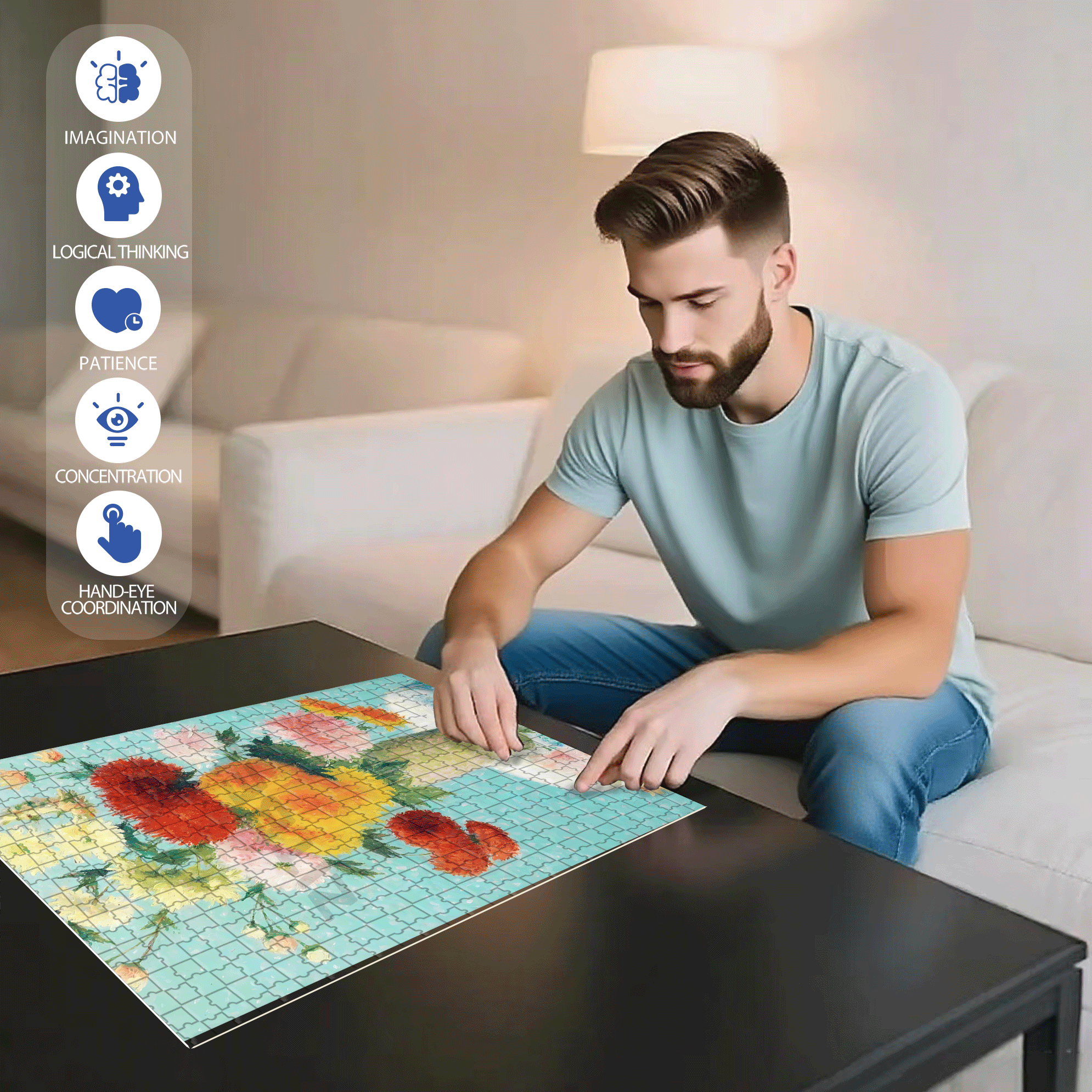The Beauty Of Nature 6 500pcs/1000pcs Jigsaw Puzzle, Scratch-Resistant, Interactive Family Game & Brain-Boosting DIY Decor, Perfect for Halloween, Christmas & New Year Gifts, Family Puzzle Game