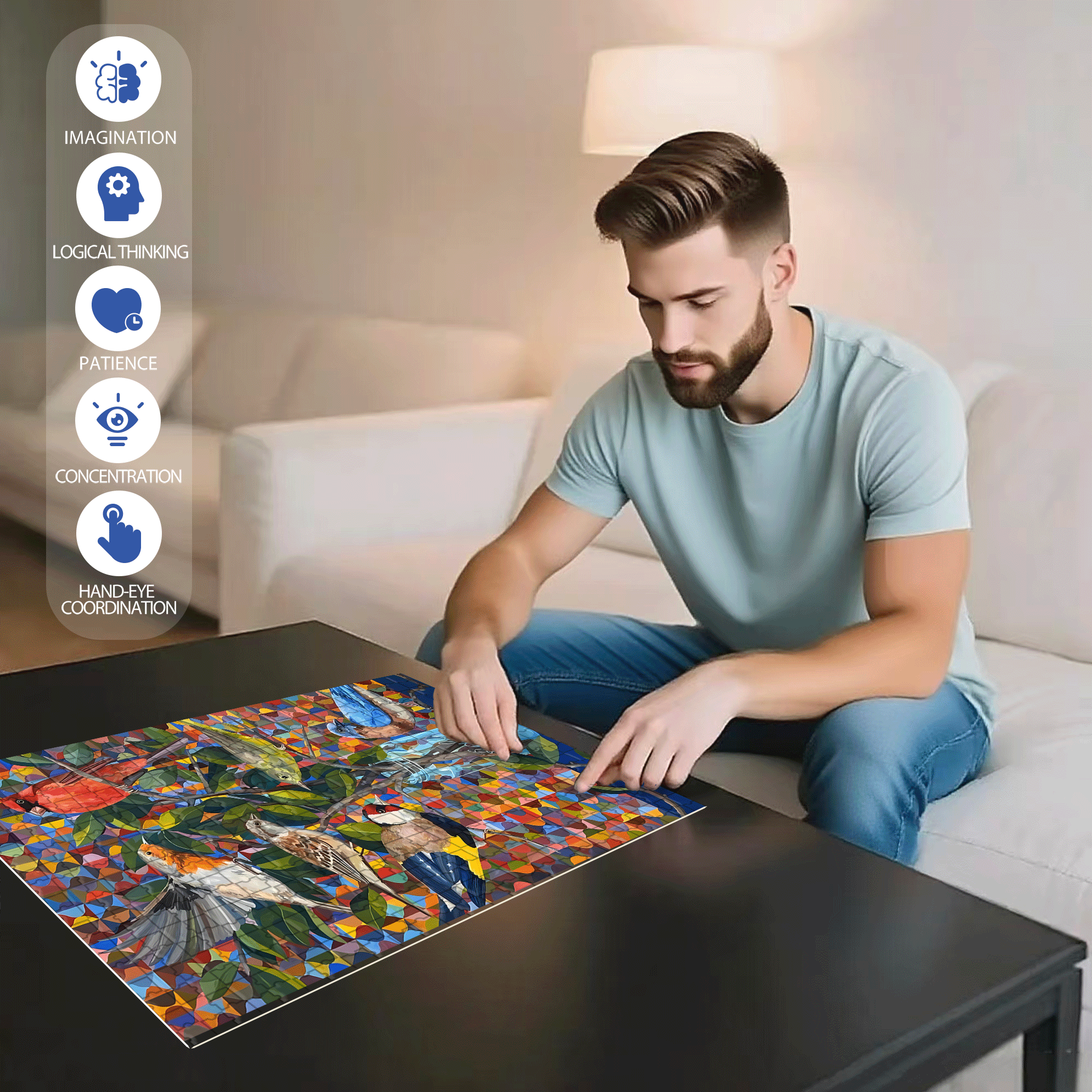 The Beauty Of Nature 8 500pcs/1000pcs Jigsaw Puzzle, Scratch-Resistant, Interactive Family Game & Brain-Boosting DIY Decor, Perfect for Halloween, Christmas & New Year Gifts, Family Puzzle Game