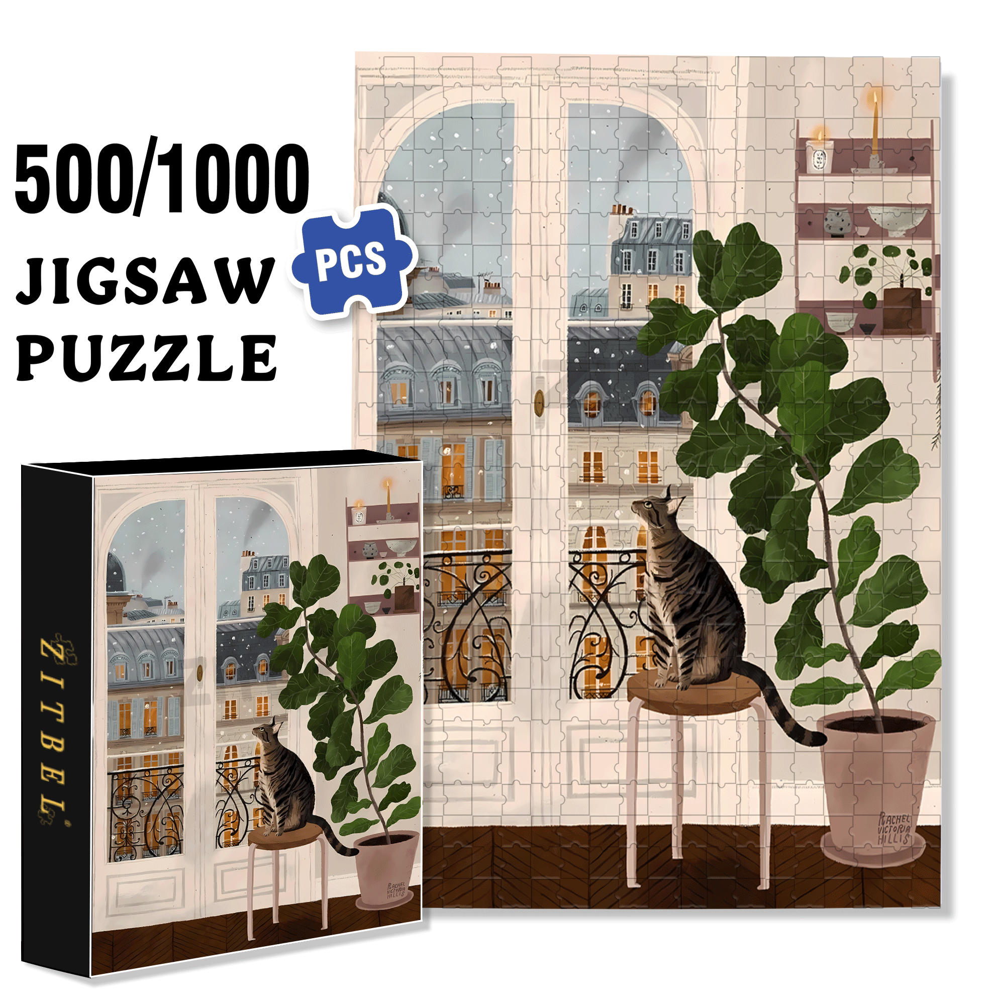 The City Dreams 2 500pcs/1000pcs Jigsaw Puzzle, Scratch-Resistant, Interactive Family Game & Brain-Boosting DIY Decor, Perfect for Halloween, Christmas & New Year Gifts, Family Puzzle Game