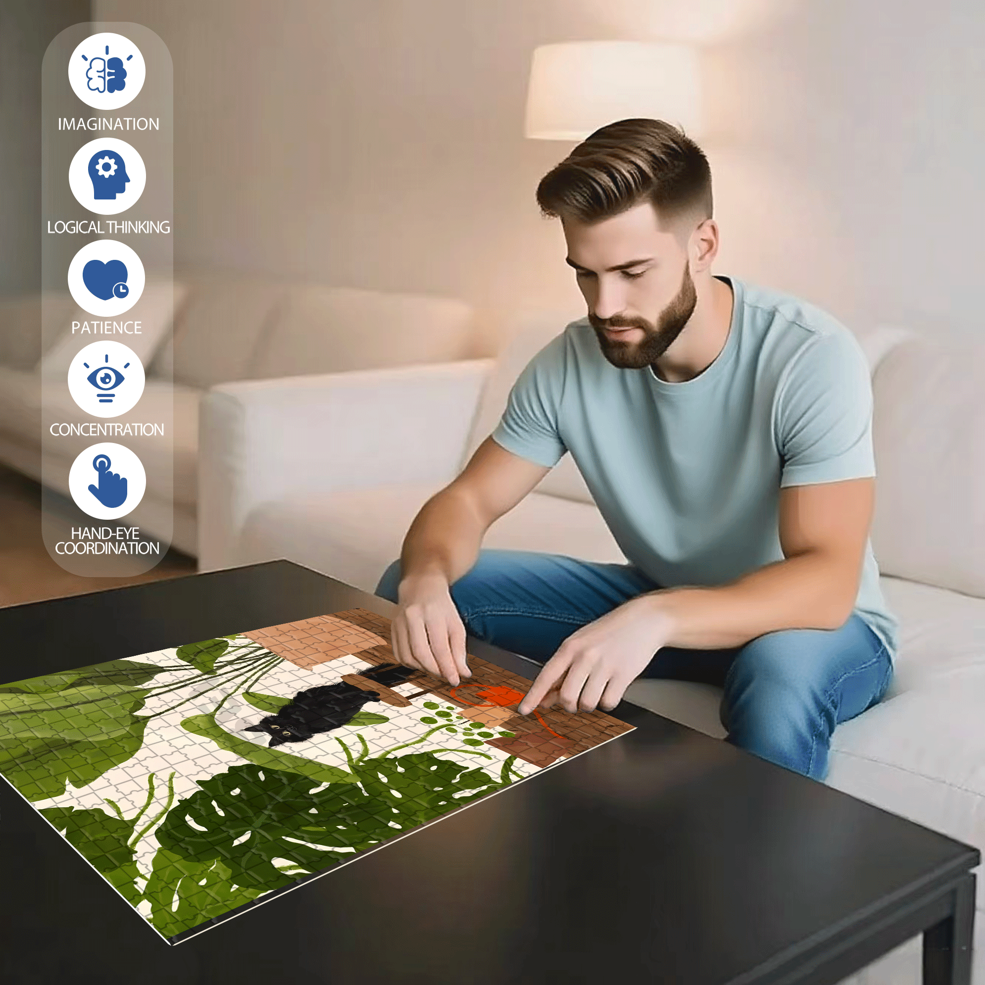 The City Dreams 3 500pcs/1000pcs Jigsaw Puzzle, Scratch-Resistant, Interactive Family Game & Brain-Boosting DIY Decor, Perfect for Halloween, Christmas & New Year Gifts, Family Puzzle Game