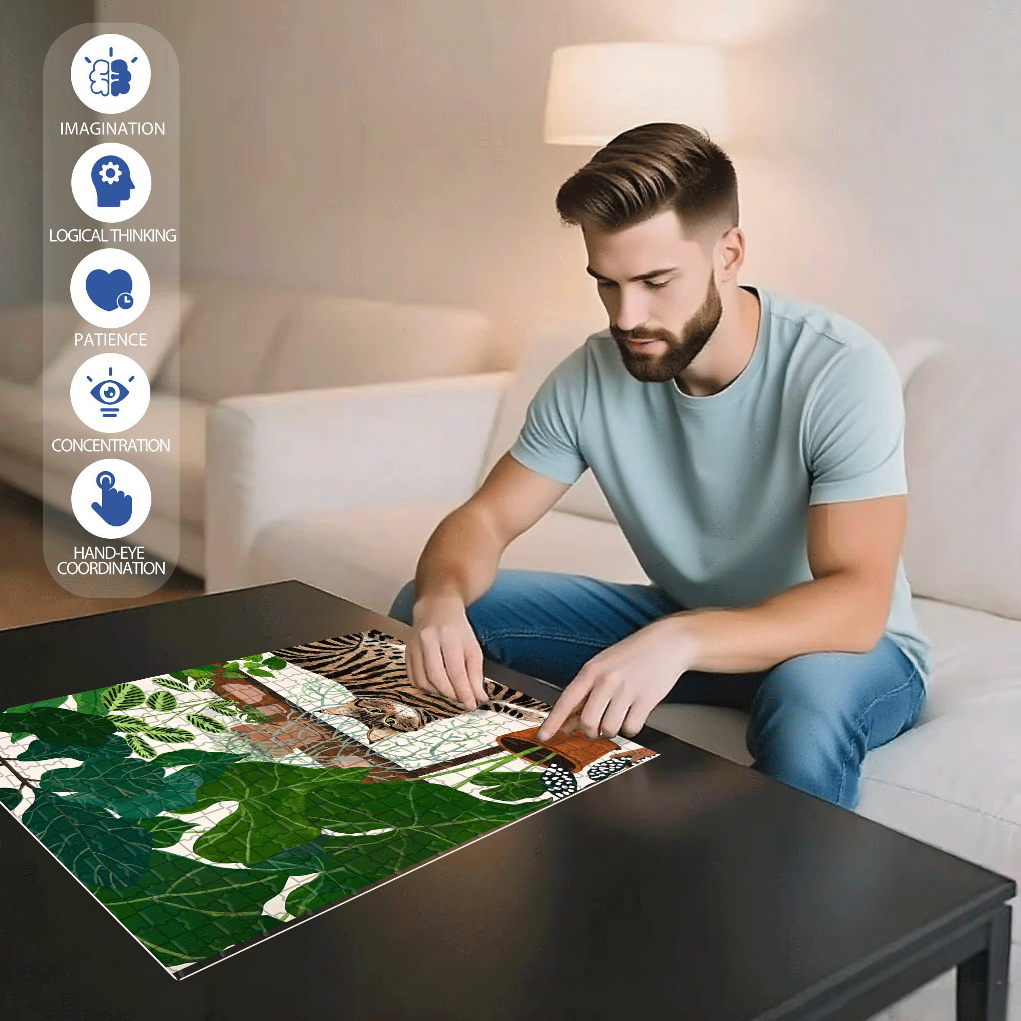 The City Dreams 500pcs/1000pcs Jigsaw Puzzle, Scratch-Resistant, Interactive Family Game & Brain-Boosting DIY Decor, Perfect for Halloween, Christmas & New Year Gifts, Family Puzzle Game