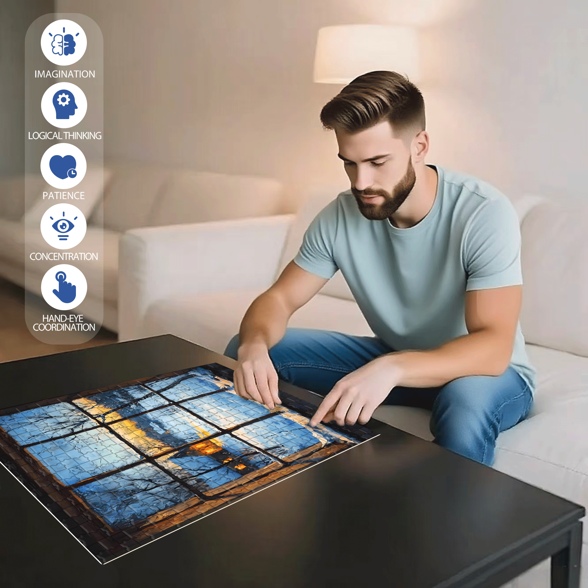 The Earth Breathes 9 500pcs/1000pcs Jigsaw Puzzle, Scratch-Resistant, Interactive Family Game & Brain-Boosting DIY Decor, Perfect for Halloween, Christmas & New Year Gifts, Family Puzzle Game