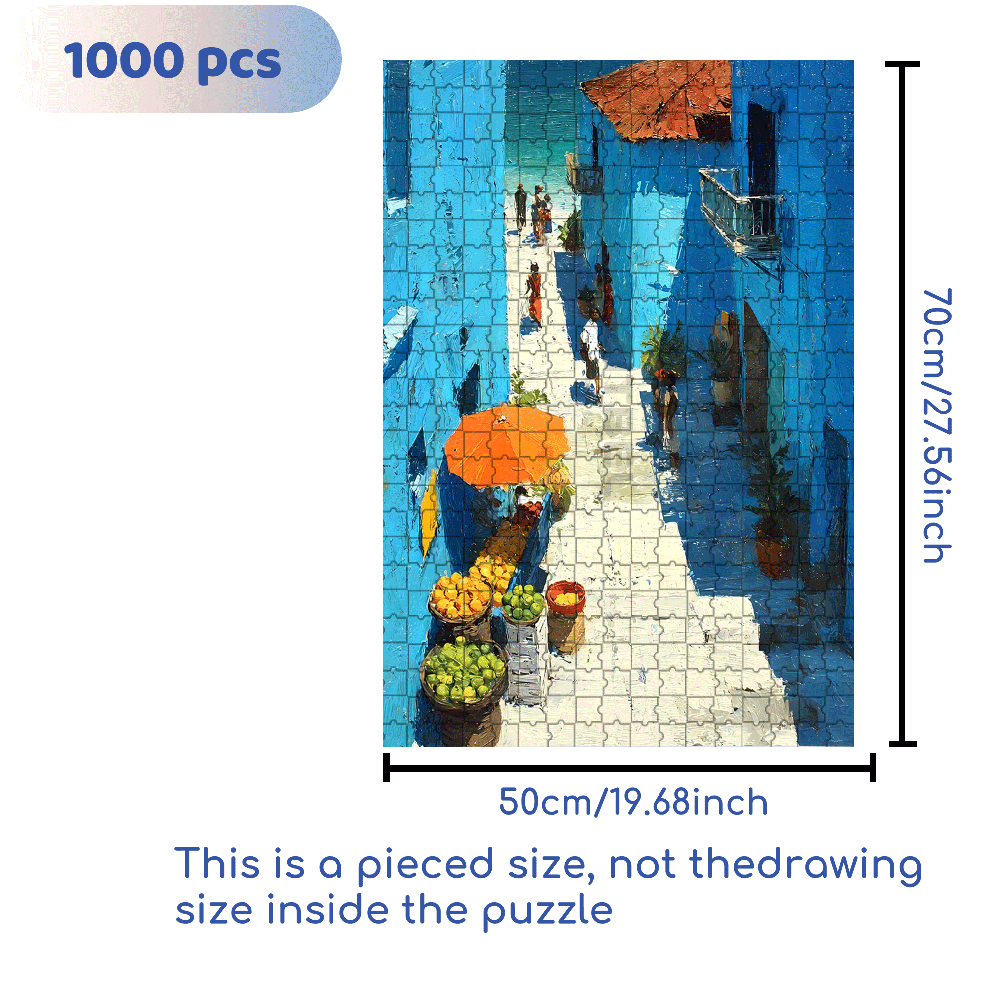 The Hustle And Bustle Of The City 2 500pcs/1000pcs Jigsaw Puzzle, Scratch-Resistant, Interactive Family Game & Brain-Boosting DIY Decor, Perfect for Halloween, Christmas & New Year Gifts, Family Puzzle Game