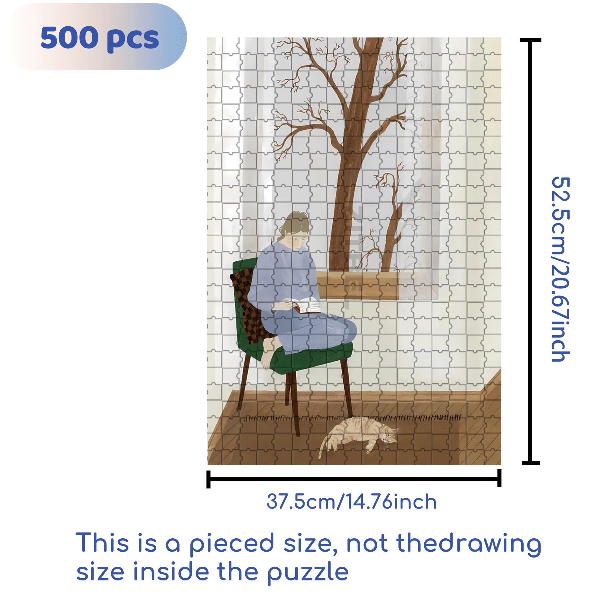 Touchable Slow Life 24 500pcs/1000pcs Jigsaw Puzzle, Scratch-Resistant, Interactive Family Game & Brain-Boosting DIY Decor, Perfect for Halloween, Christmas & New Year Gifts, Family Puzzle Game