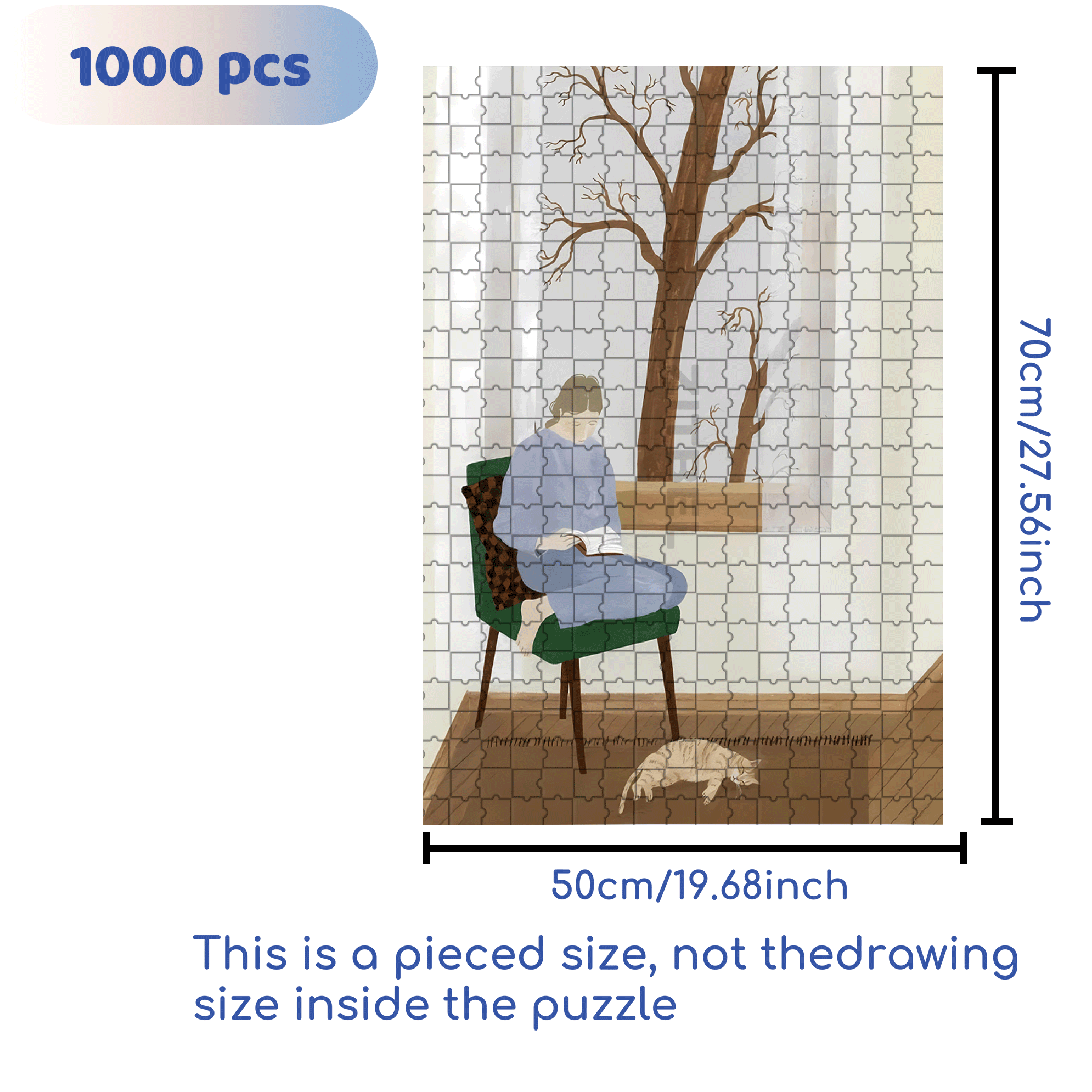 Touchable Slow Life 24 500pcs/1000pcs Jigsaw Puzzle, Scratch-Resistant, Interactive Family Game & Brain-Boosting DIY Decor, Perfect for Halloween, Christmas & New Year Gifts, Family Puzzle Game