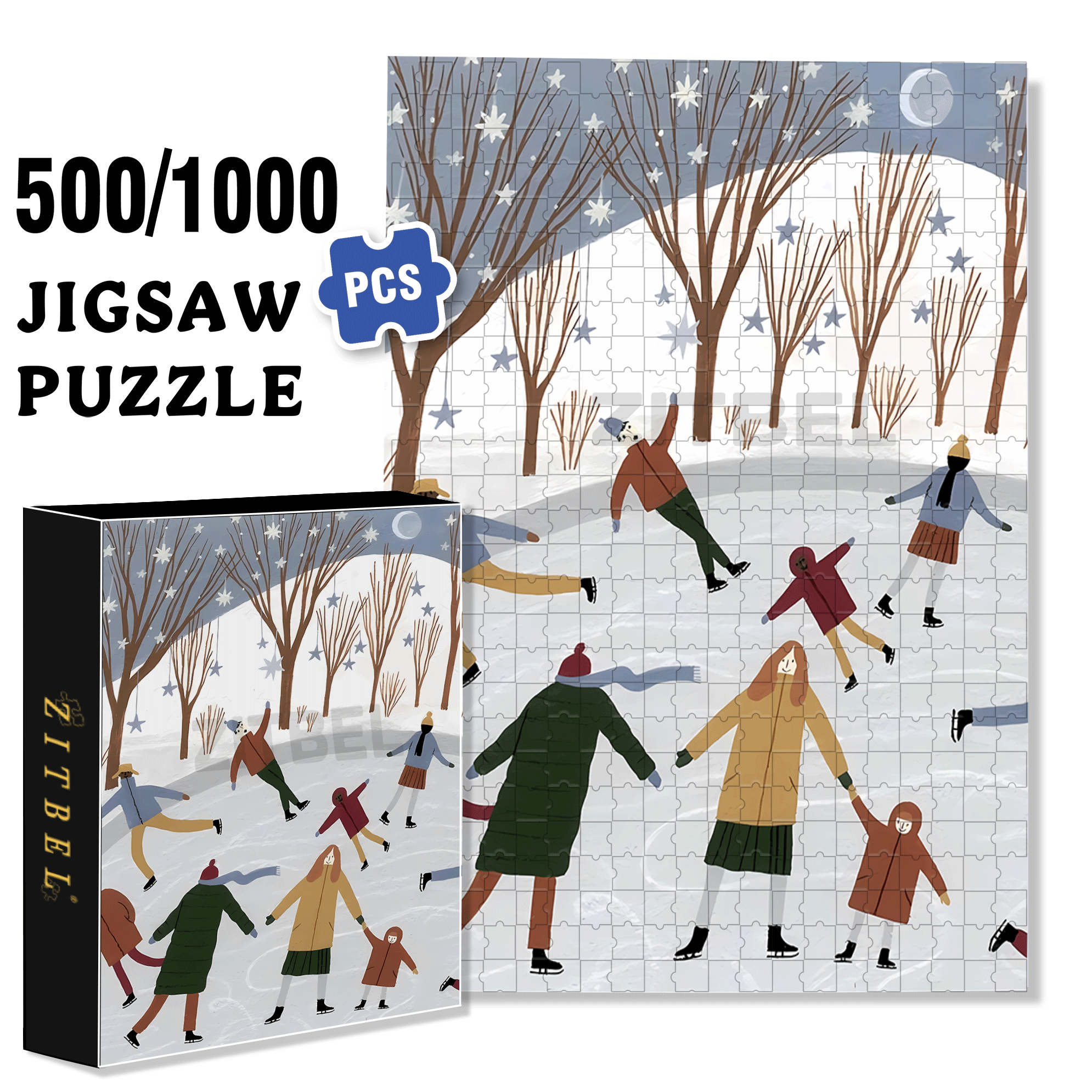 Touchable Slow Life 25 500pcs/1000pcs Jigsaw Puzzle, Scratch-Resistant, Interactive Family Game & Brain-Boosting DIY Decor, Perfect for Halloween, Christmas & New Year Gifts, Family Puzzle Game
