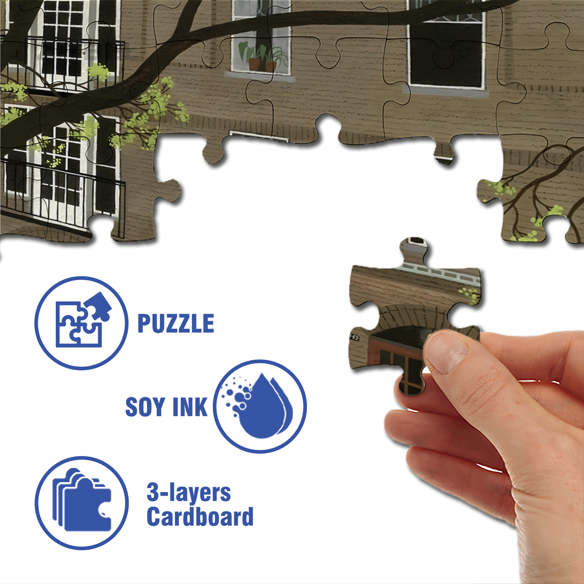 Touchable Slow Life 26 500pcs/1000pcs Jigsaw Puzzle, Scratch-Resistant, Interactive Family Game & Brain-Boosting DIY Decor, Perfect for Halloween, Christmas & New Year Gifts, Family Puzzle Game