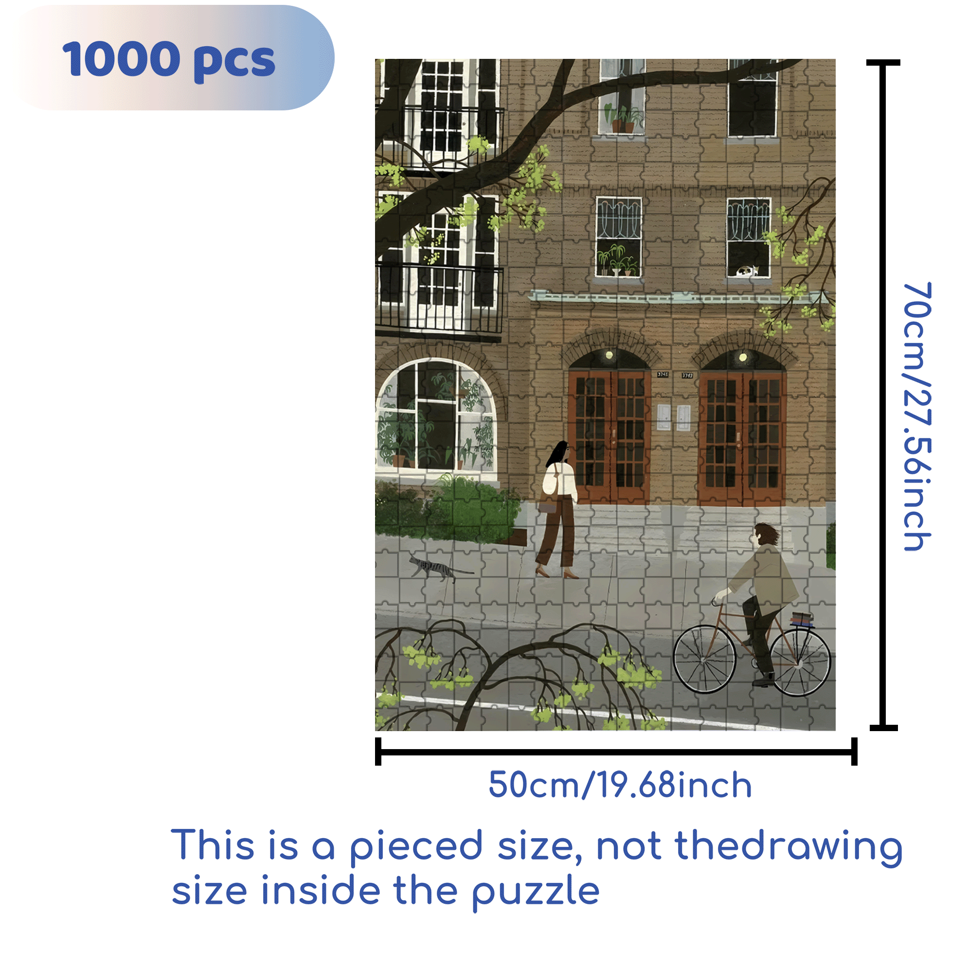 Touchable Slow Life 26 500pcs/1000pcs Jigsaw Puzzle, Scratch-Resistant, Interactive Family Game & Brain-Boosting DIY Decor, Perfect for Halloween, Christmas & New Year Gifts, Family Puzzle Game