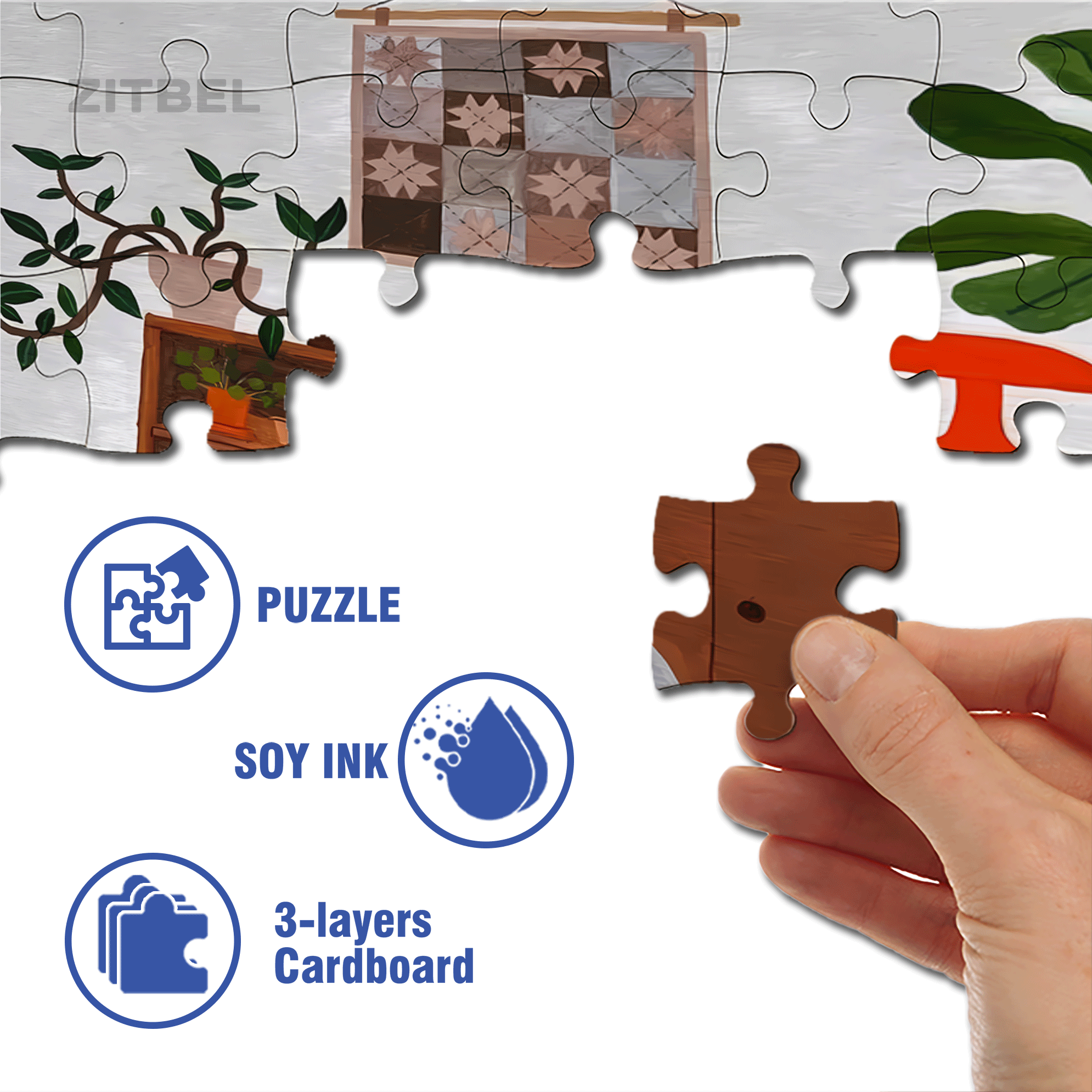Yoga With Meow 500pcs/1000pcs Jigsaw Puzzle, Scratch-Resistant, Interactive Family Game & Brain-Boosting DIY Decor, Perfect for Halloween, Christmas & New Year Gifts, Family Puzzle Game