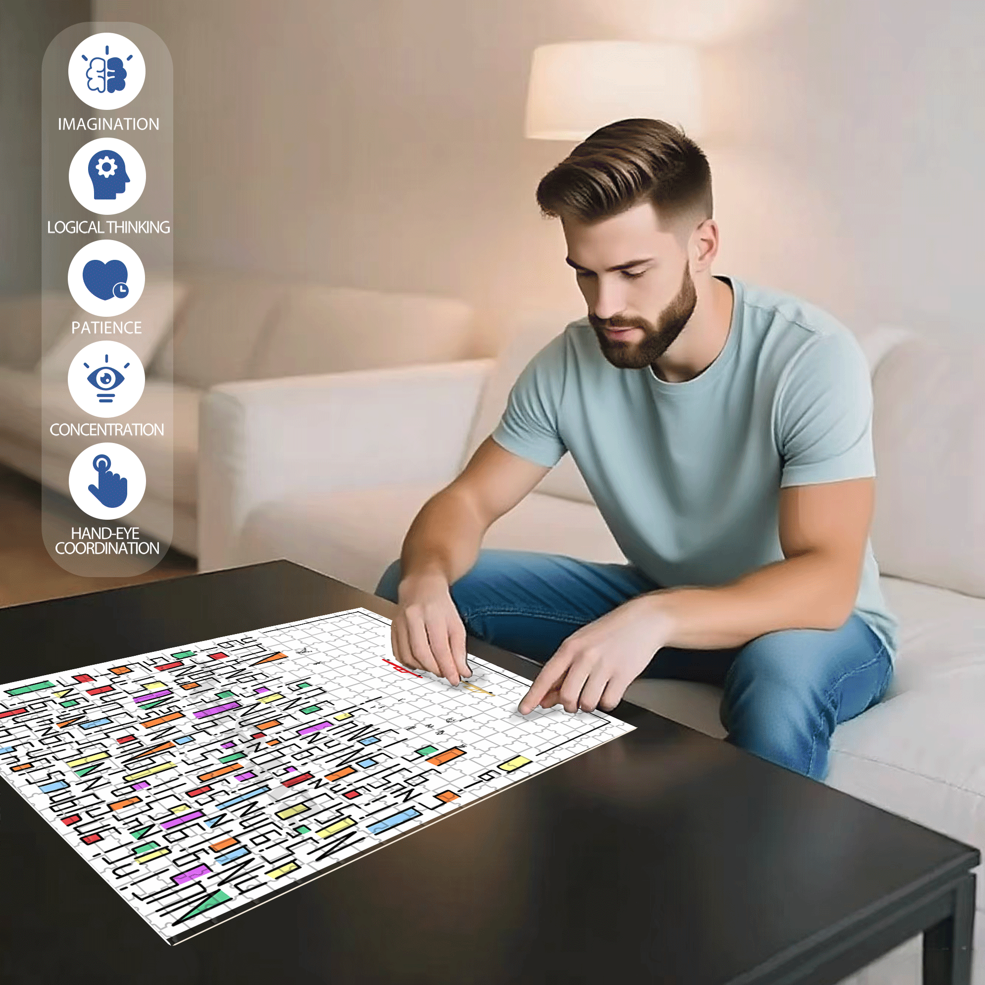 A City Filled With Words 500pcs/1000pcs Jigsaw Puzzle, Scratch-Resistant, Interactive Family Game & Brain-Boosting DIY Decor, Perfect for Halloween, Christmas & New Year Gifts, Family Puzzle Game