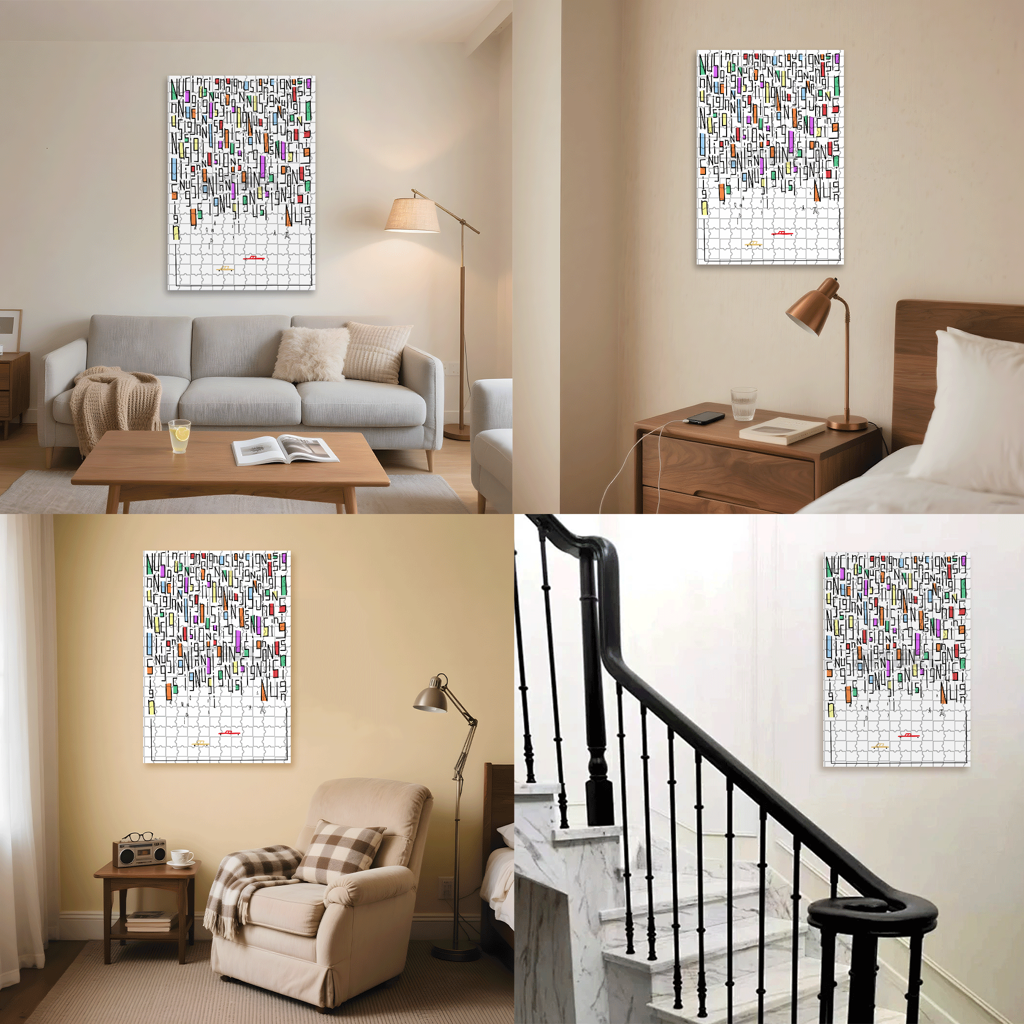 A City Filled With Words 500pcs/1000pcs Jigsaw Puzzle, Scratch-Resistant, Interactive Family Game & Brain-Boosting DIY Decor, Perfect for Halloween, Christmas & New Year Gifts, Family Puzzle Game