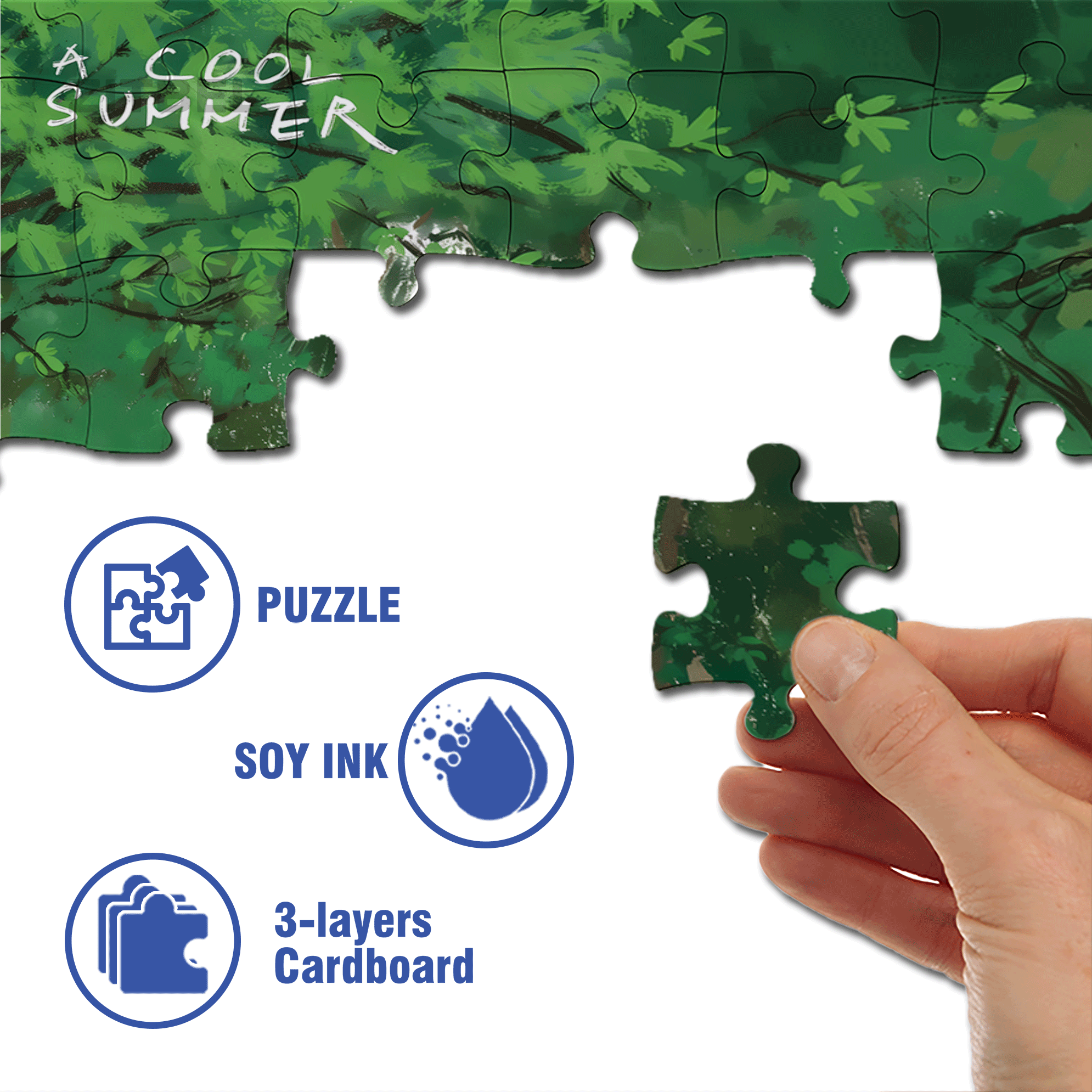 A Cool Summer 500pcs/1000pcs Jigsaw Puzzle, Scratch-Resistant, Interactive Family Game & Brain-Boosting DIY Decor, Perfect for Halloween, Christmas & New Year Gifts, Family Puzzle Game