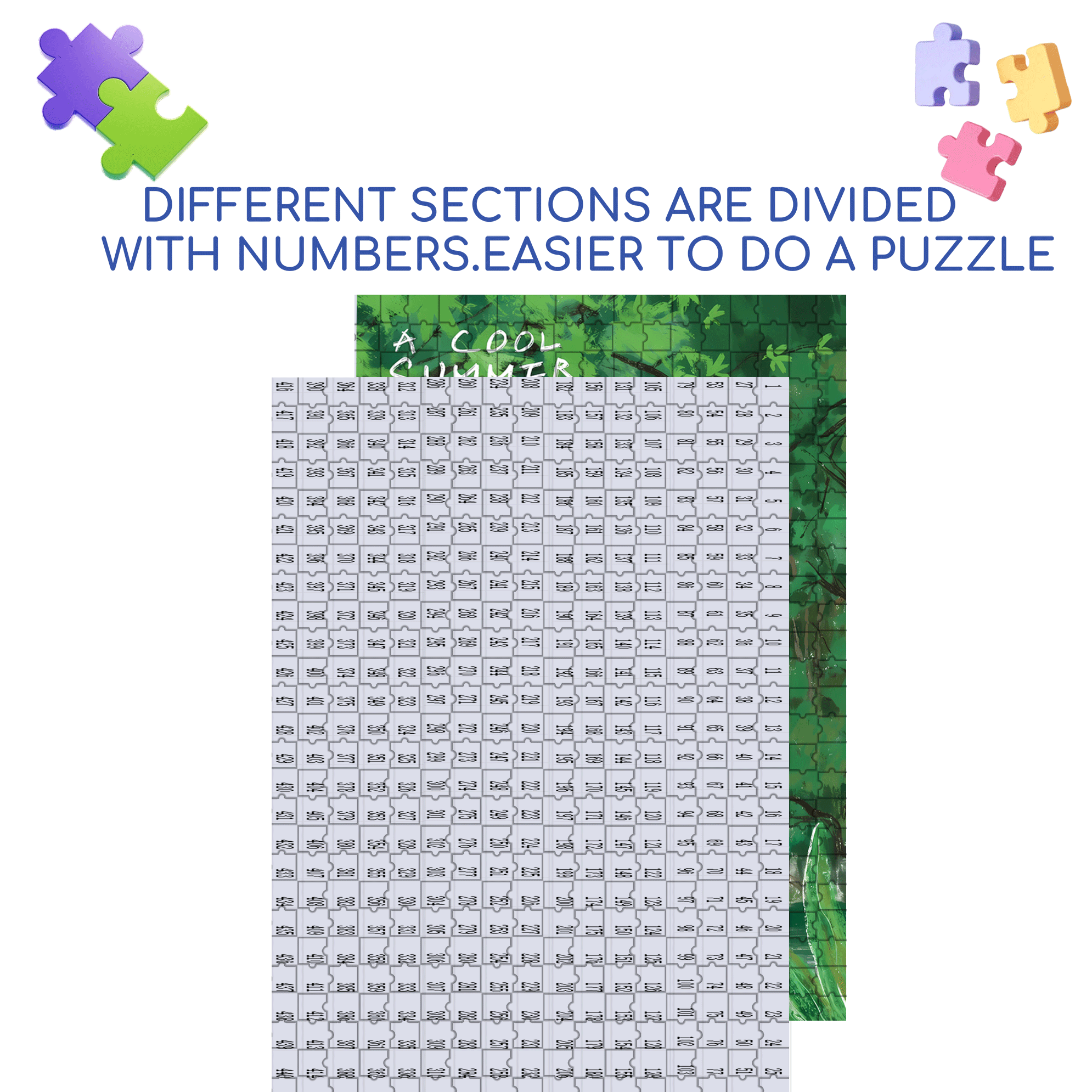 A Cool Summer 500pcs/1000pcs Jigsaw Puzzle, Scratch-Resistant, Interactive Family Game & Brain-Boosting DIY Decor, Perfect for Halloween, Christmas & New Year Gifts, Family Puzzle Game