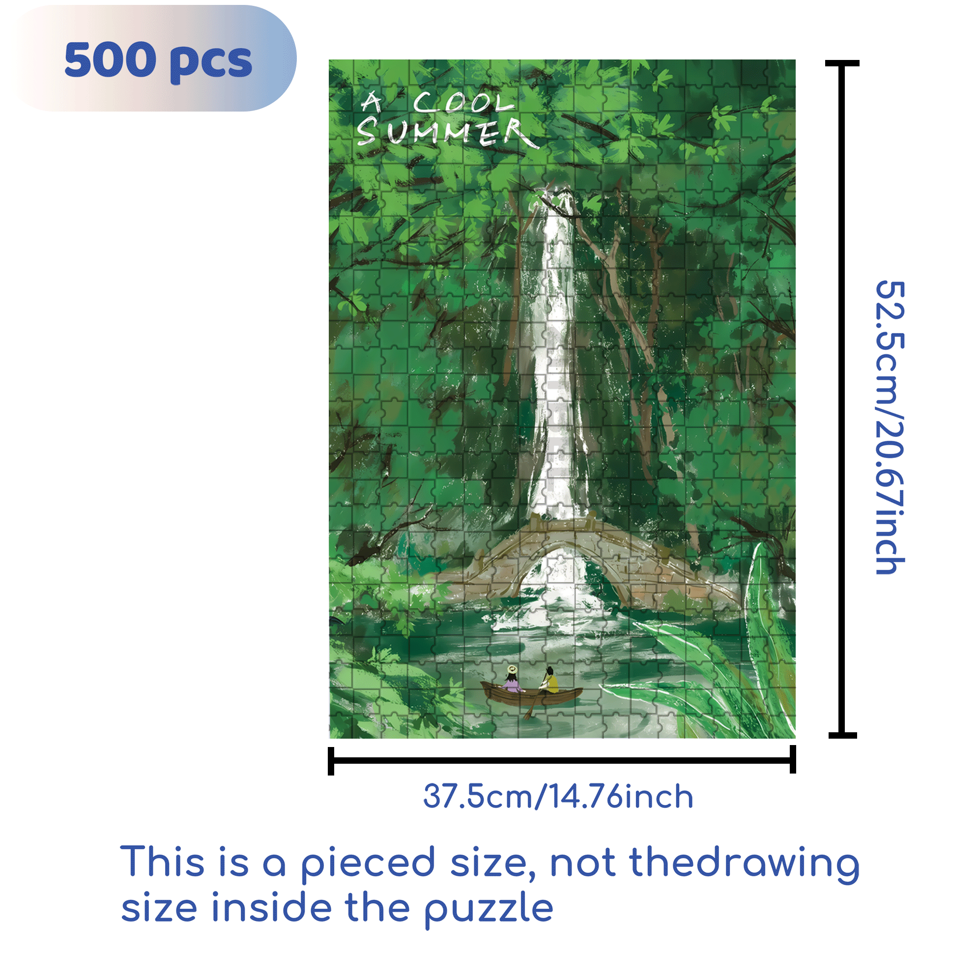 A Cool Summer 500pcs/1000pcs Jigsaw Puzzle, Scratch-Resistant, Interactive Family Game & Brain-Boosting DIY Decor, Perfect for Halloween, Christmas & New Year Gifts, Family Puzzle Game