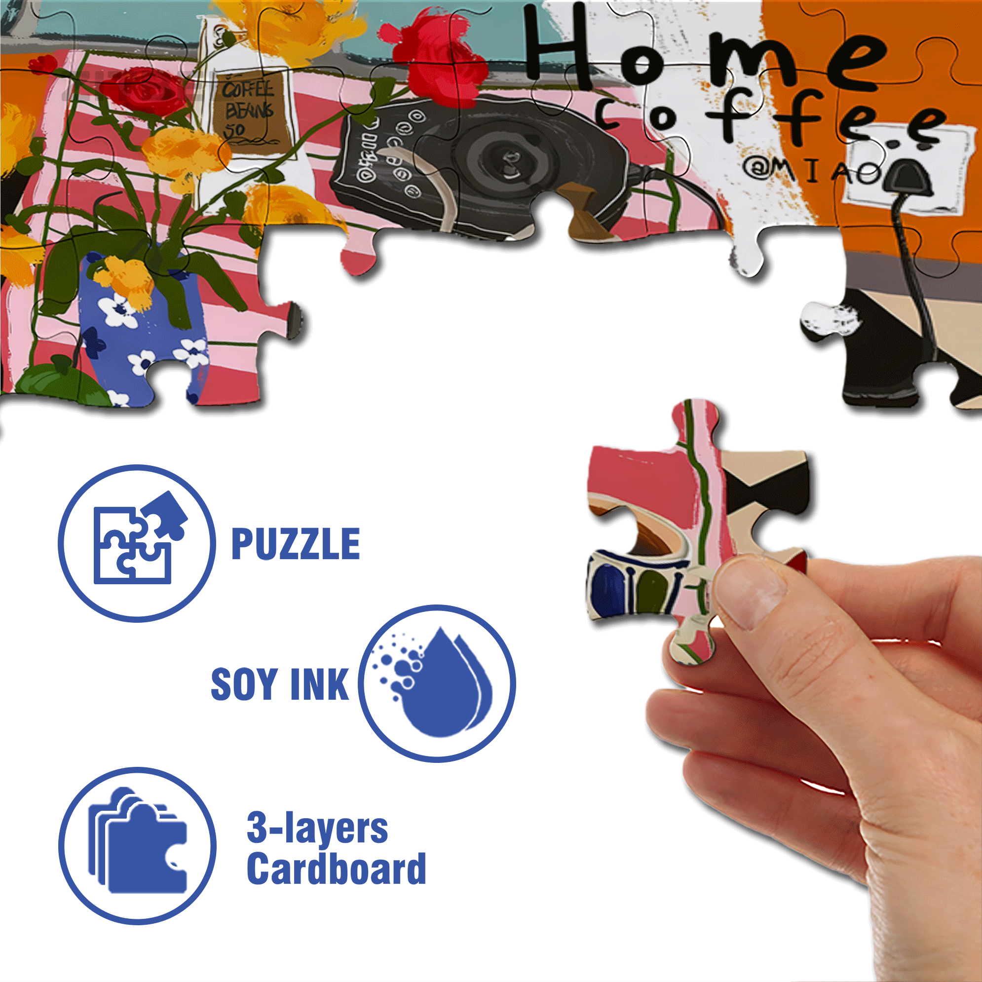 A Corner Of The Caf¨¦ 500pcs/1000pcs Jigsaw Puzzle, Scratch-Resistant, Interactive Family Game & Brain-Boosting DIY Decor, Perfect for Halloween, Christmas & New Year Gifts, Family Puzzle Game