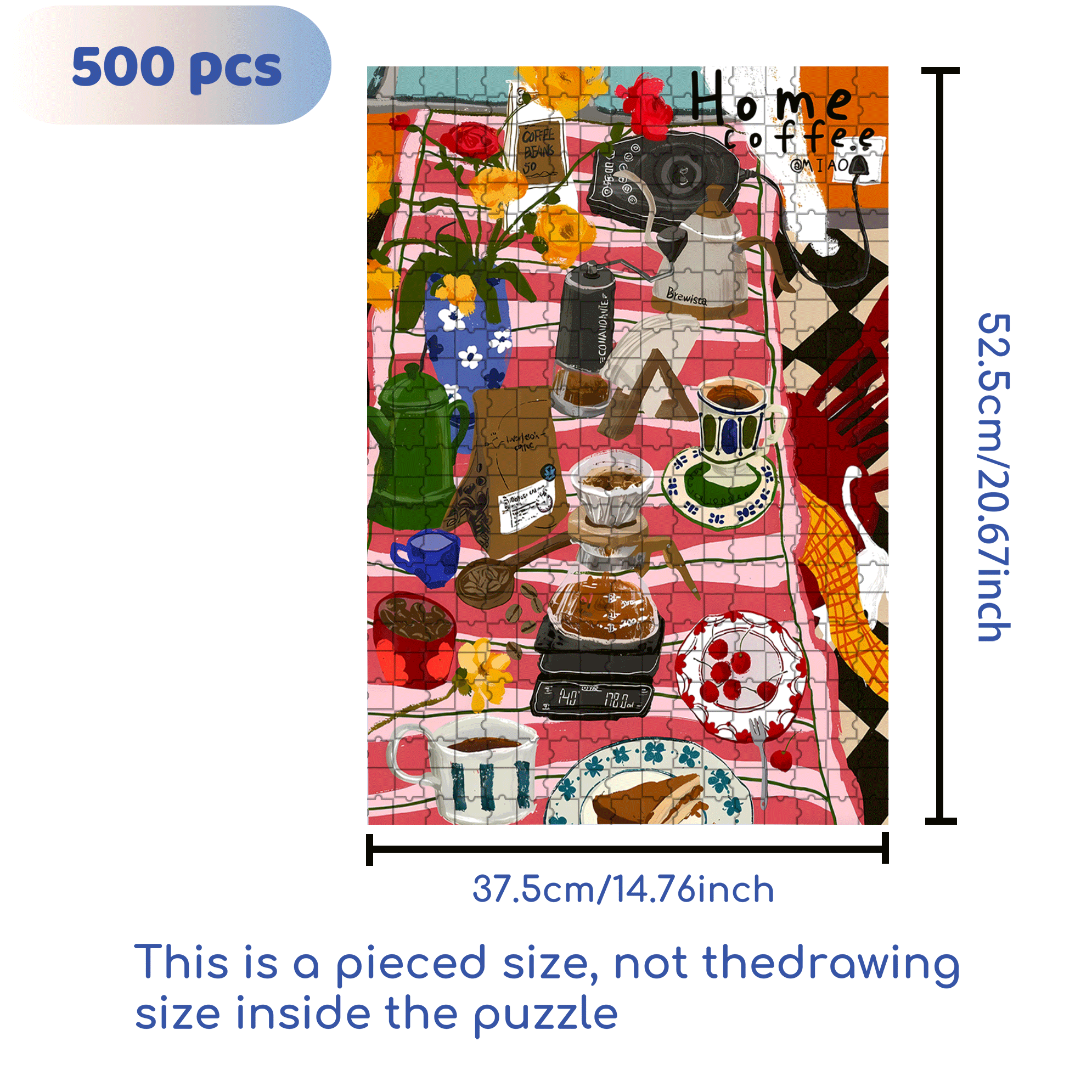 A Corner Of The Caf¨¦ 500pcs/1000pcs Jigsaw Puzzle, Scratch-Resistant, Interactive Family Game & Brain-Boosting DIY Decor, Perfect for Halloween, Christmas & New Year Gifts, Family Puzzle Game