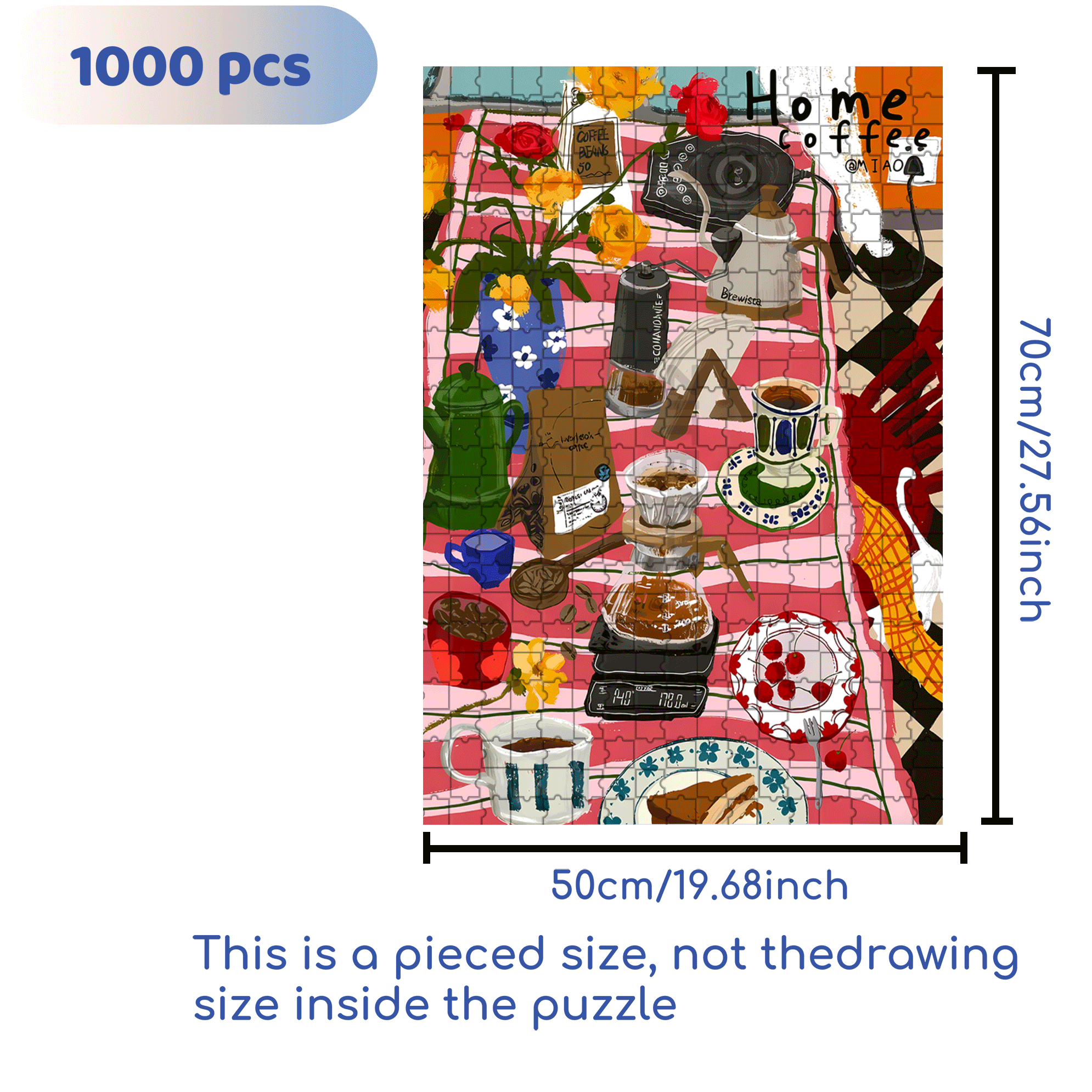 A Corner Of The Caf¨¦ 500pcs/1000pcs Jigsaw Puzzle, Scratch-Resistant, Interactive Family Game & Brain-Boosting DIY Decor, Perfect for Halloween, Christmas & New Year Gifts, Family Puzzle Game