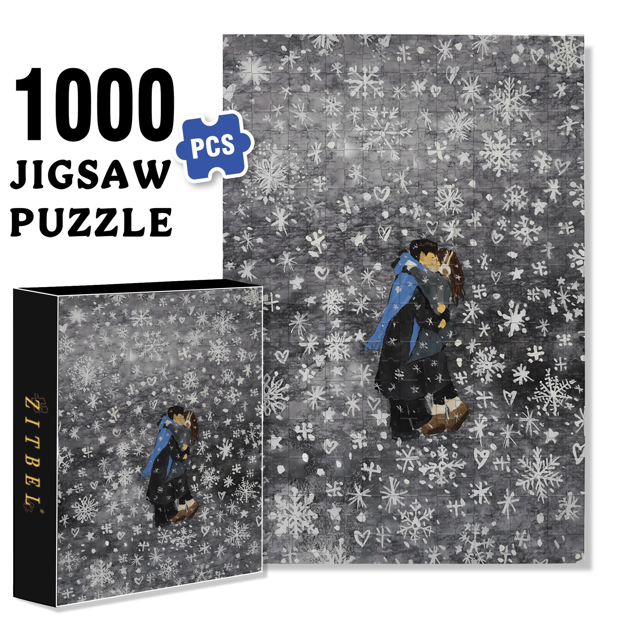 A Deep Kiss Of Affection 500pcs/1000pcs Jigsaw Puzzle, Scratch-Resistant, Interactive Family Game & Brain-Boosting DIY Decor, Perfect for Halloween, Christmas & New Year Gifts, Family Puzzle Game