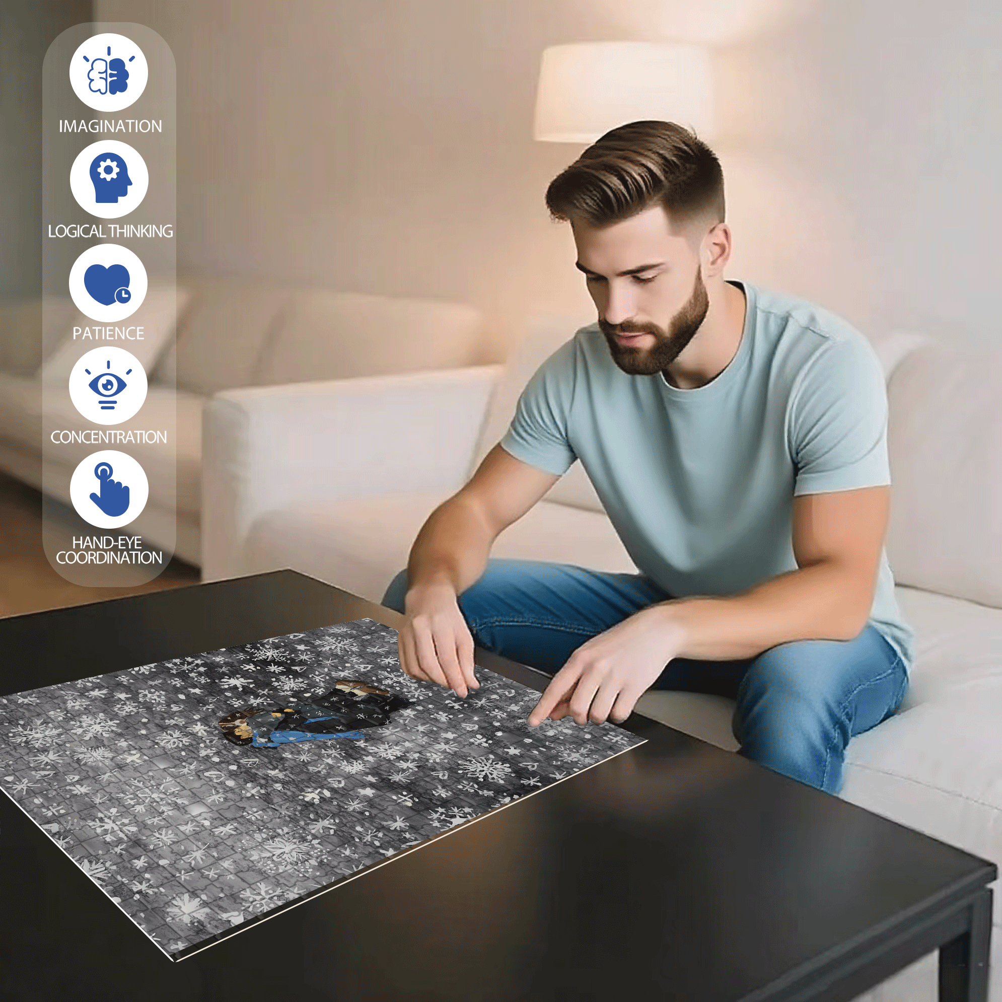 A Deep Kiss Of Affection 500pcs/1000pcs Jigsaw Puzzle, Scratch-Resistant, Interactive Family Game & Brain-Boosting DIY Decor, Perfect for Halloween, Christmas & New Year Gifts, Family Puzzle Game