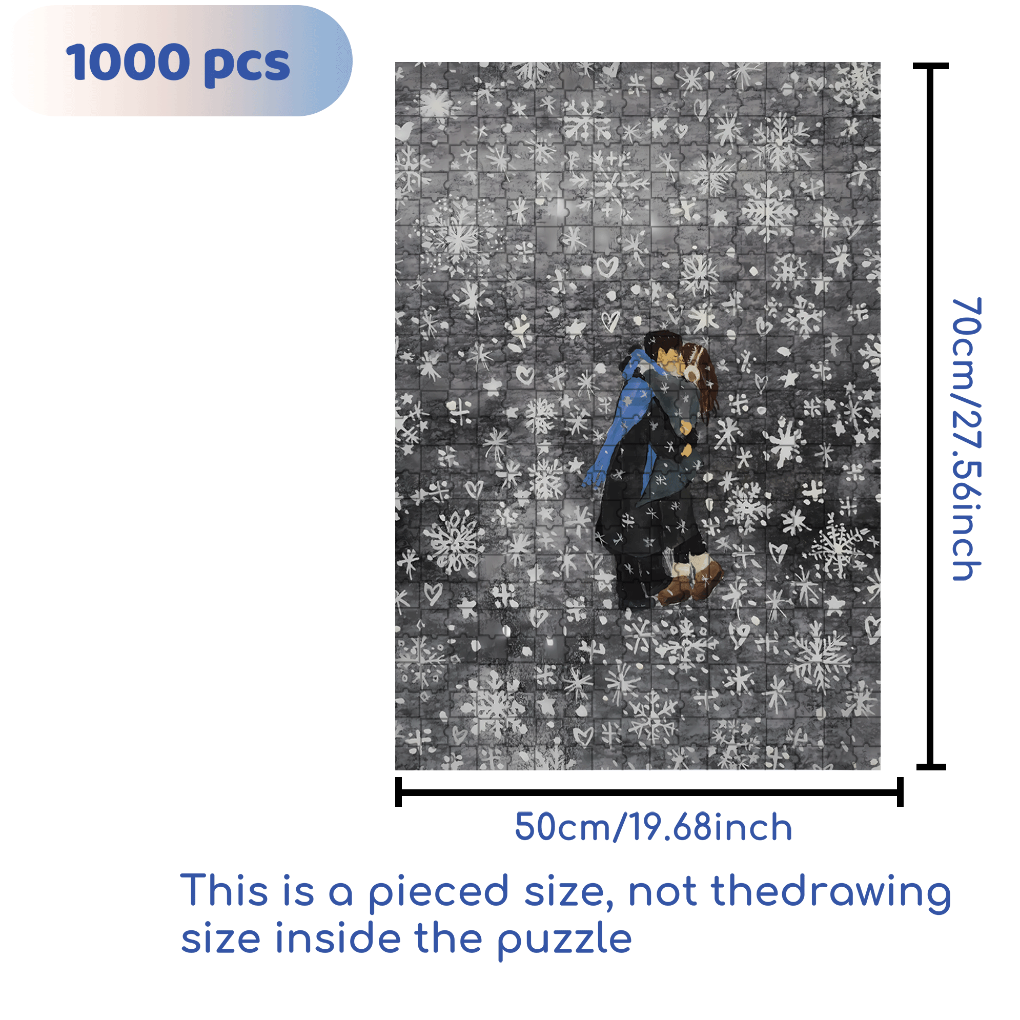 A Deep Kiss Of Affection 500pcs/1000pcs Jigsaw Puzzle, Scratch-Resistant, Interactive Family Game & Brain-Boosting DIY Decor, Perfect for Halloween, Christmas & New Year Gifts, Family Puzzle Game