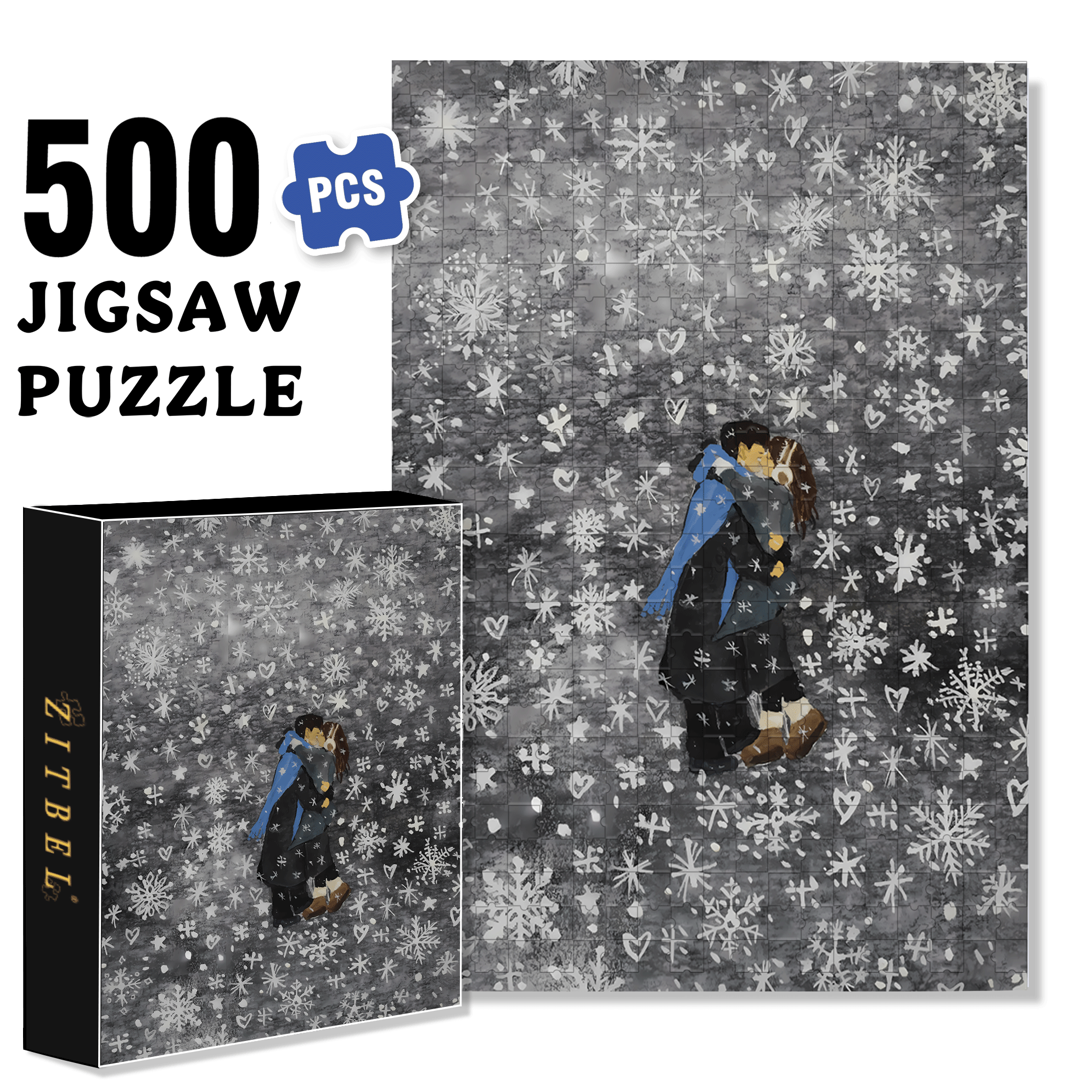 A Deep Kiss Of Affection 500pcs/1000pcs Jigsaw Puzzle, Scratch-Resistant, Interactive Family Game & Brain-Boosting DIY Decor, Perfect for Halloween, Christmas & New Year Gifts, Family Puzzle Game