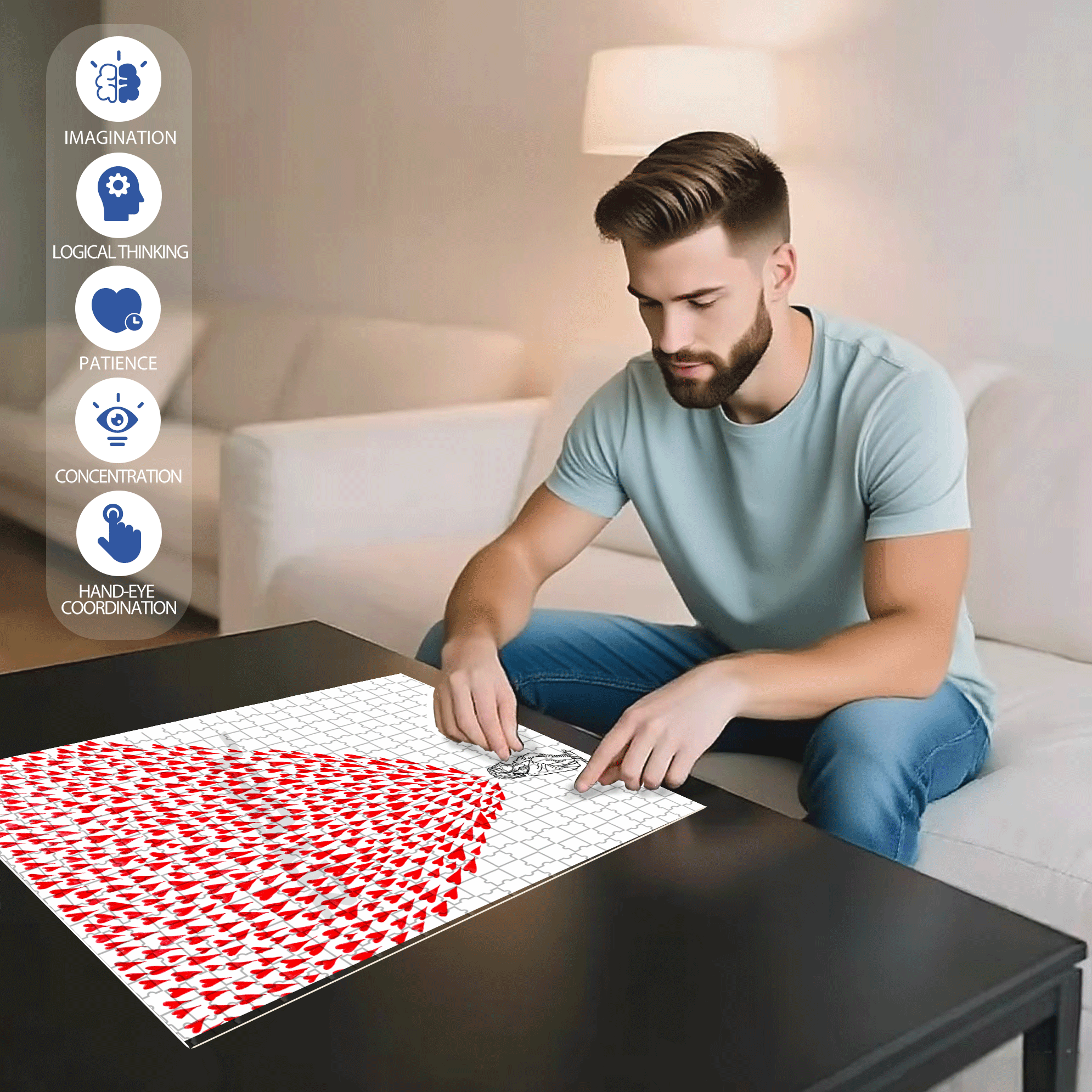 A Soft Hearted God 500pcs/1000pcs Jigsaw Puzzle, Scratch-Resistant, Interactive Family Game & Brain-Boosting DIY Decor, Perfect for Halloween, Christmas & New Year Gifts, Family Puzzle Game