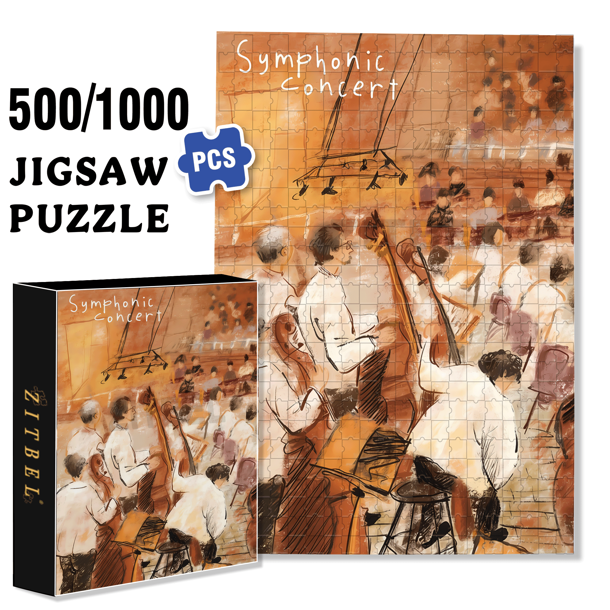 At The Concert 2 500pcs/1000pcs Jigsaw Puzzle, Scratch-Resistant, Interactive Family Game & Brain-Boosting DIY Decor, Perfect for Halloween, Christmas & New Year Gifts, Family Puzzle Game
