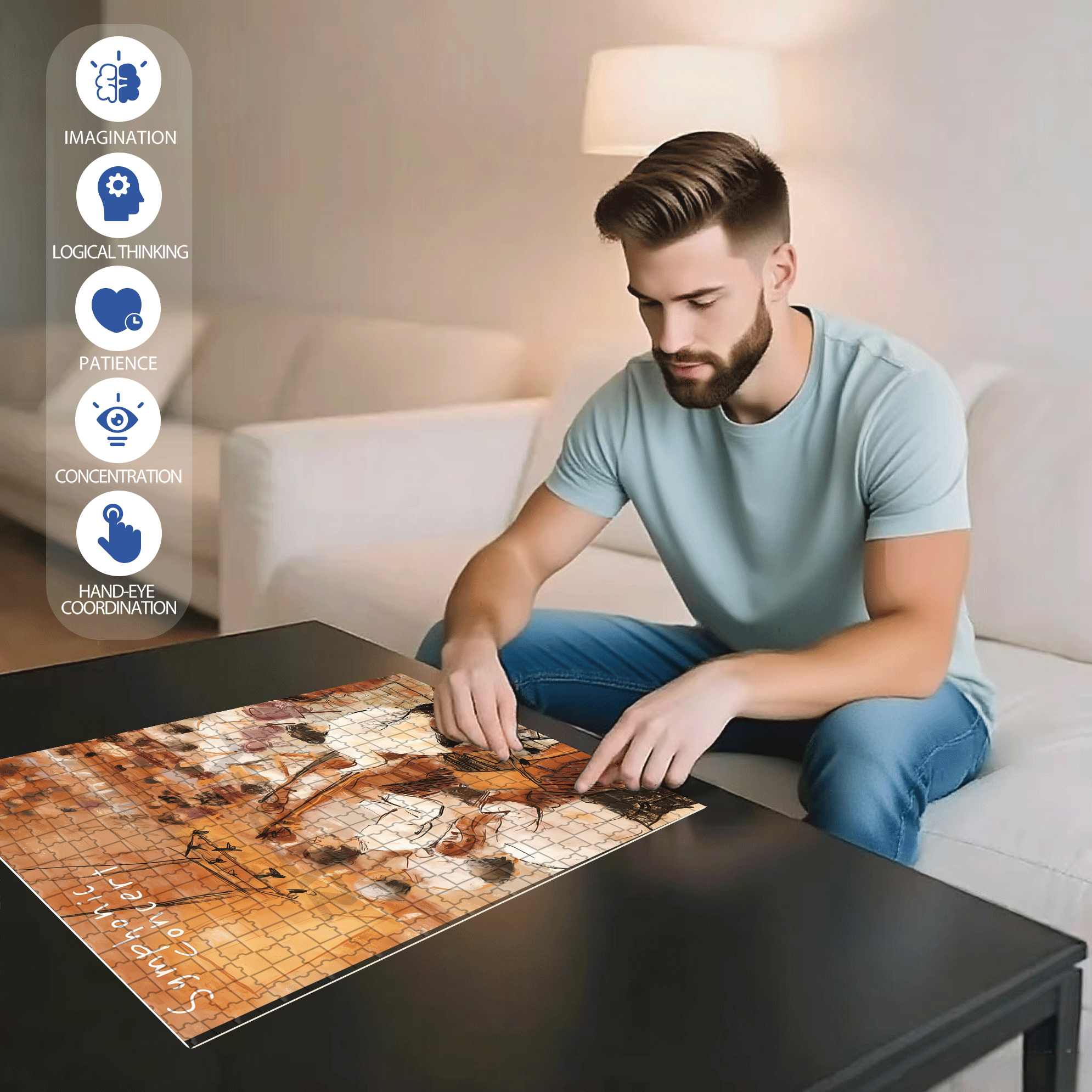 At The Concert 2 500pcs/1000pcs Jigsaw Puzzle, Scratch-Resistant, Interactive Family Game & Brain-Boosting DIY Decor, Perfect for Halloween, Christmas & New Year Gifts, Family Puzzle Game