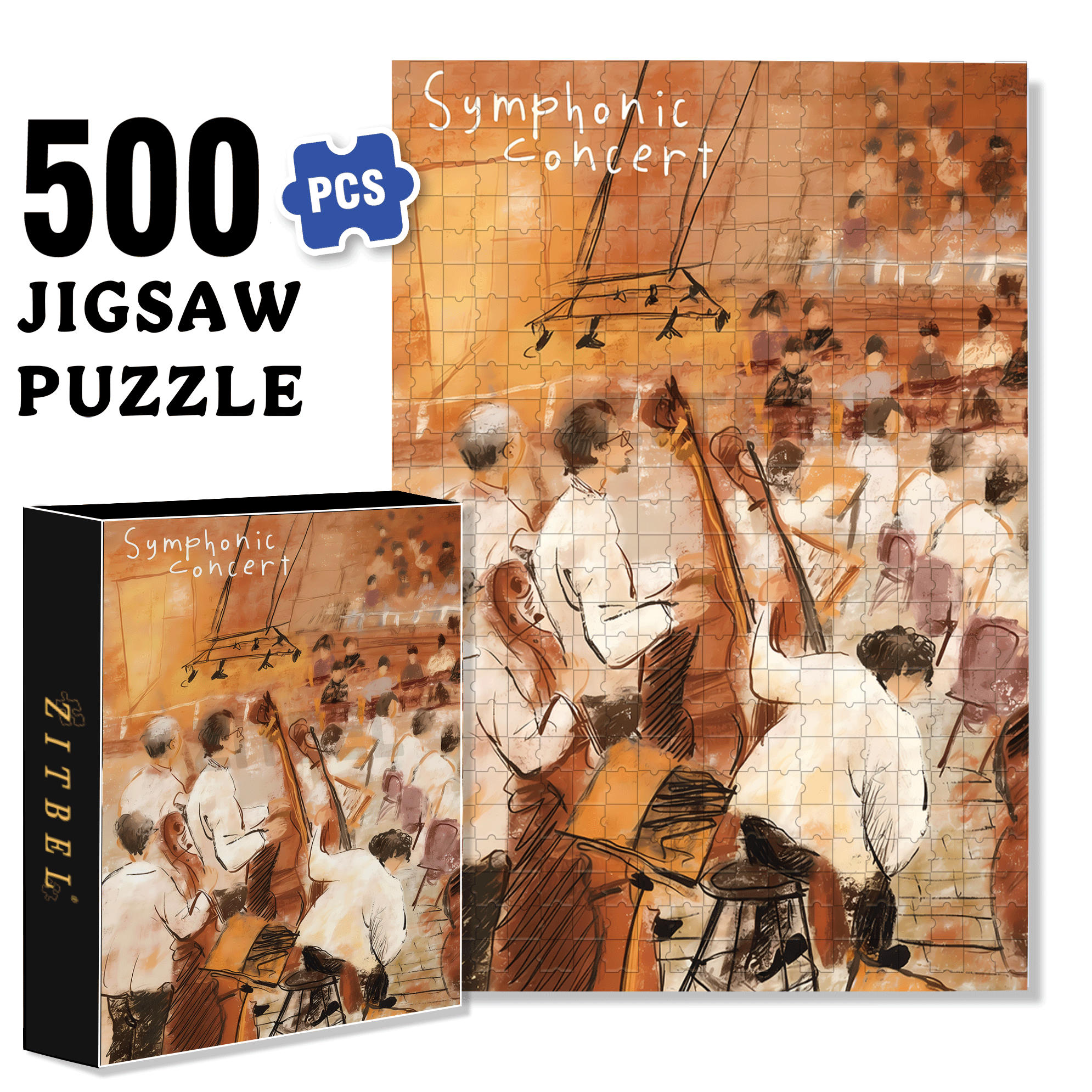 At The Concert 2 500pcs/1000pcs Jigsaw Puzzle, Scratch-Resistant, Interactive Family Game & Brain-Boosting DIY Decor, Perfect for Halloween, Christmas & New Year Gifts, Family Puzzle Game