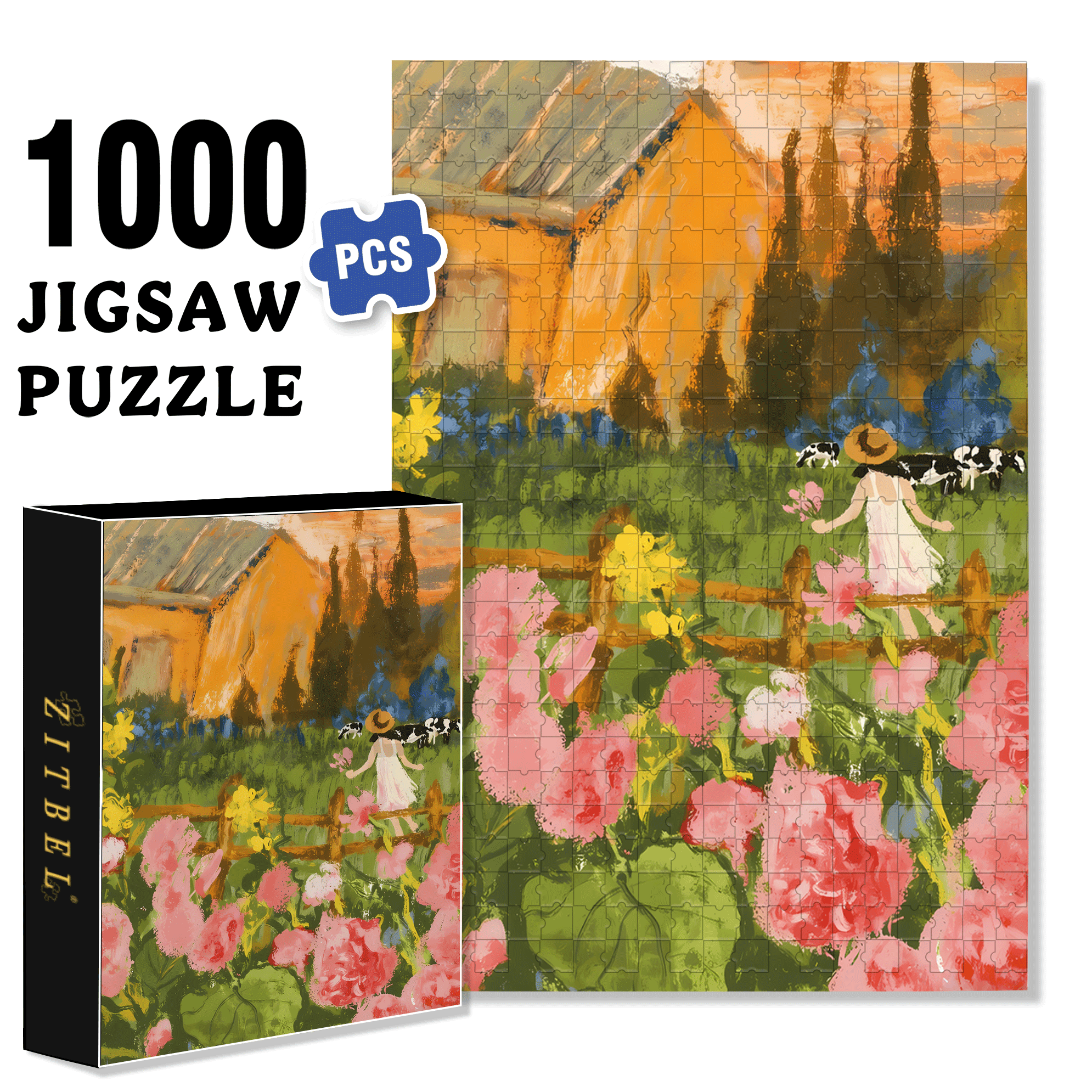 Autumn Farm 500pcs/1000pcs Jigsaw Puzzle, Scratch-Resistant, Interactive Family Game & Brain-Boosting DIY Decor, Perfect for Halloween, Christmas & New Year Gifts, Family Puzzle Game