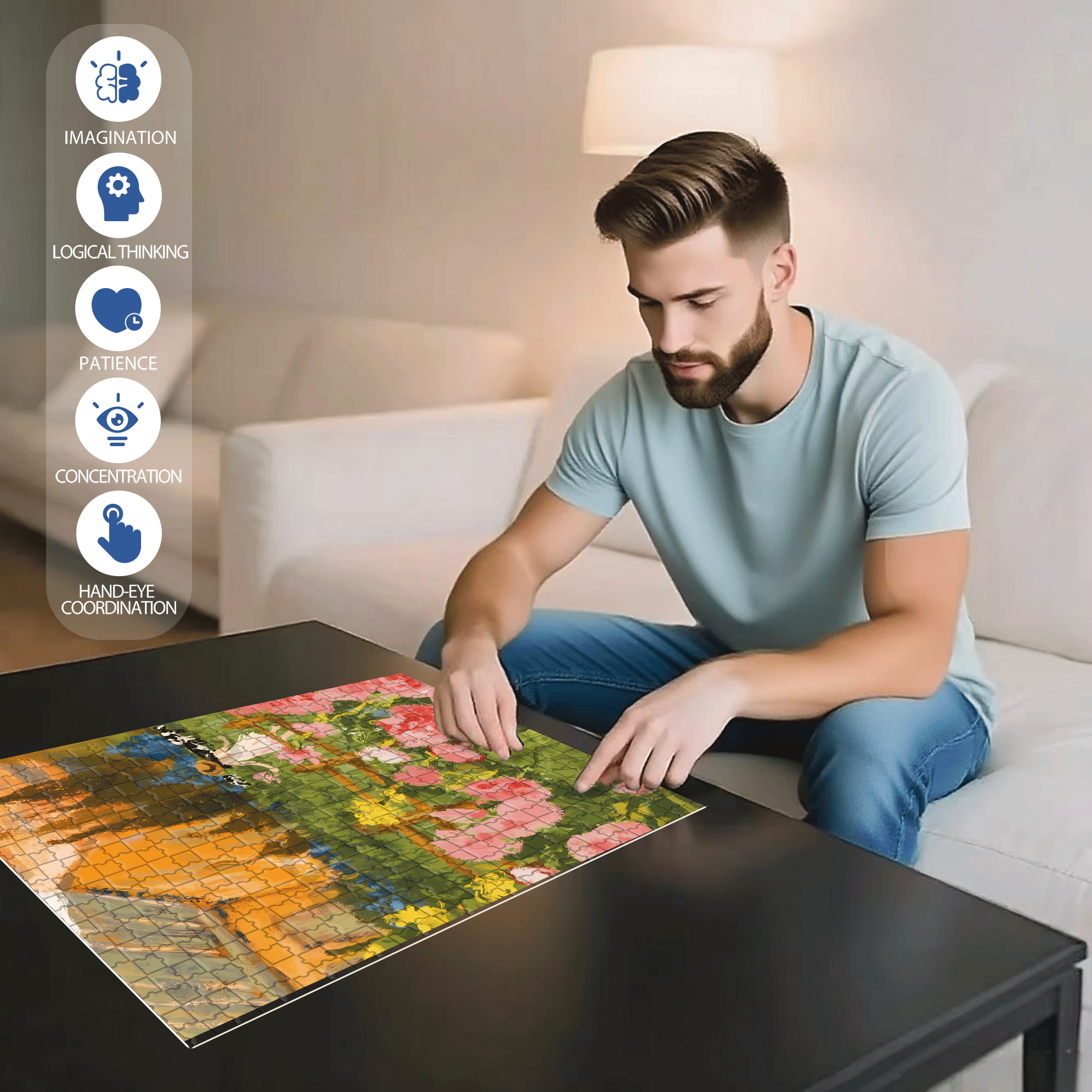 Autumn Farm 500pcs/1000pcs Jigsaw Puzzle, Scratch-Resistant, Interactive Family Game & Brain-Boosting DIY Decor, Perfect for Halloween, Christmas & New Year Gifts, Family Puzzle Game