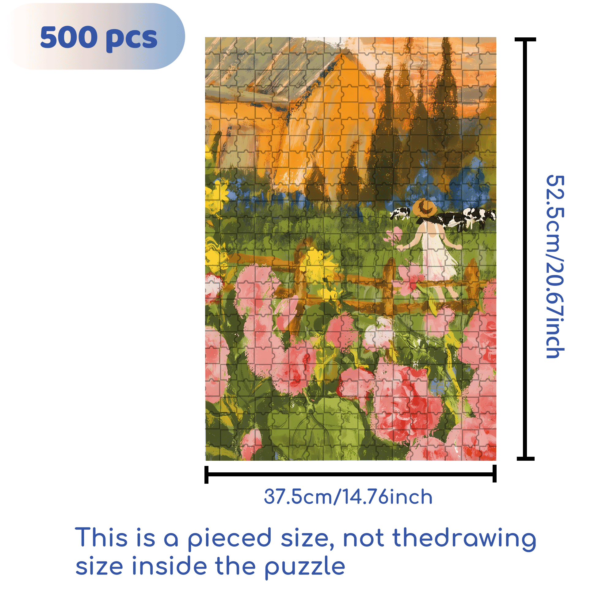 Autumn Farm 500pcs/1000pcs Jigsaw Puzzle, Scratch-Resistant, Interactive Family Game & Brain-Boosting DIY Decor, Perfect for Halloween, Christmas & New Year Gifts, Family Puzzle Game
