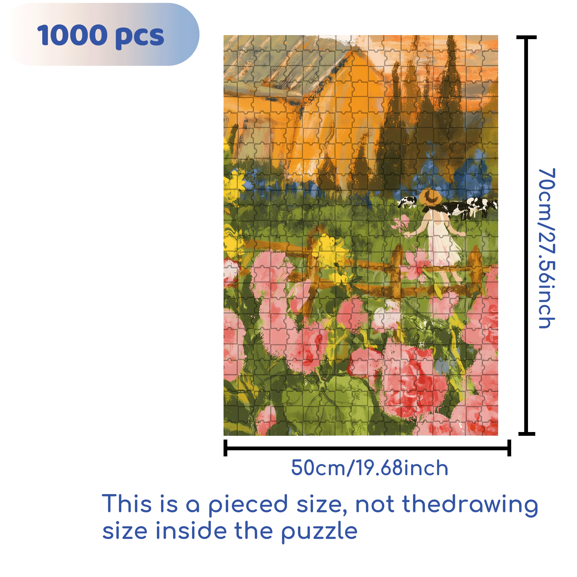Autumn Farm 500pcs/1000pcs Jigsaw Puzzle, Scratch-Resistant, Interactive Family Game & Brain-Boosting DIY Decor, Perfect for Halloween, Christmas & New Year Gifts, Family Puzzle Game