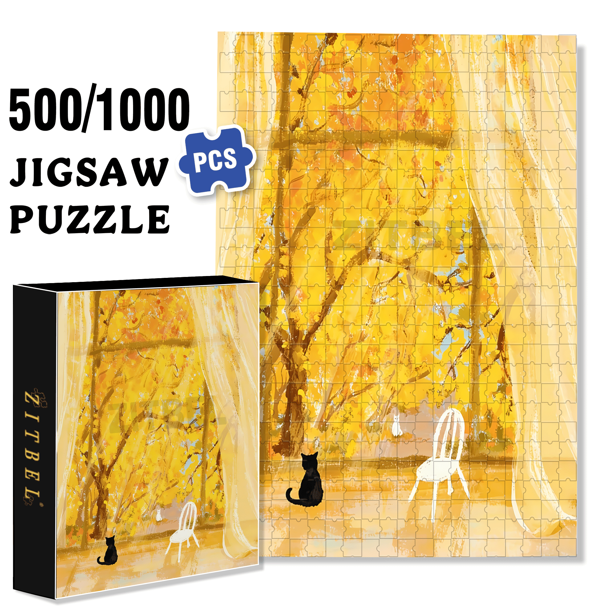Autumn Is In The Air 500pcs/1000pcs Jigsaw Puzzle, Scratch-Resistant, Interactive Family Game & Brain-Boosting DIY Decor, Perfect for Halloween, Christmas & New Year Gifts, Family Puzzle Game