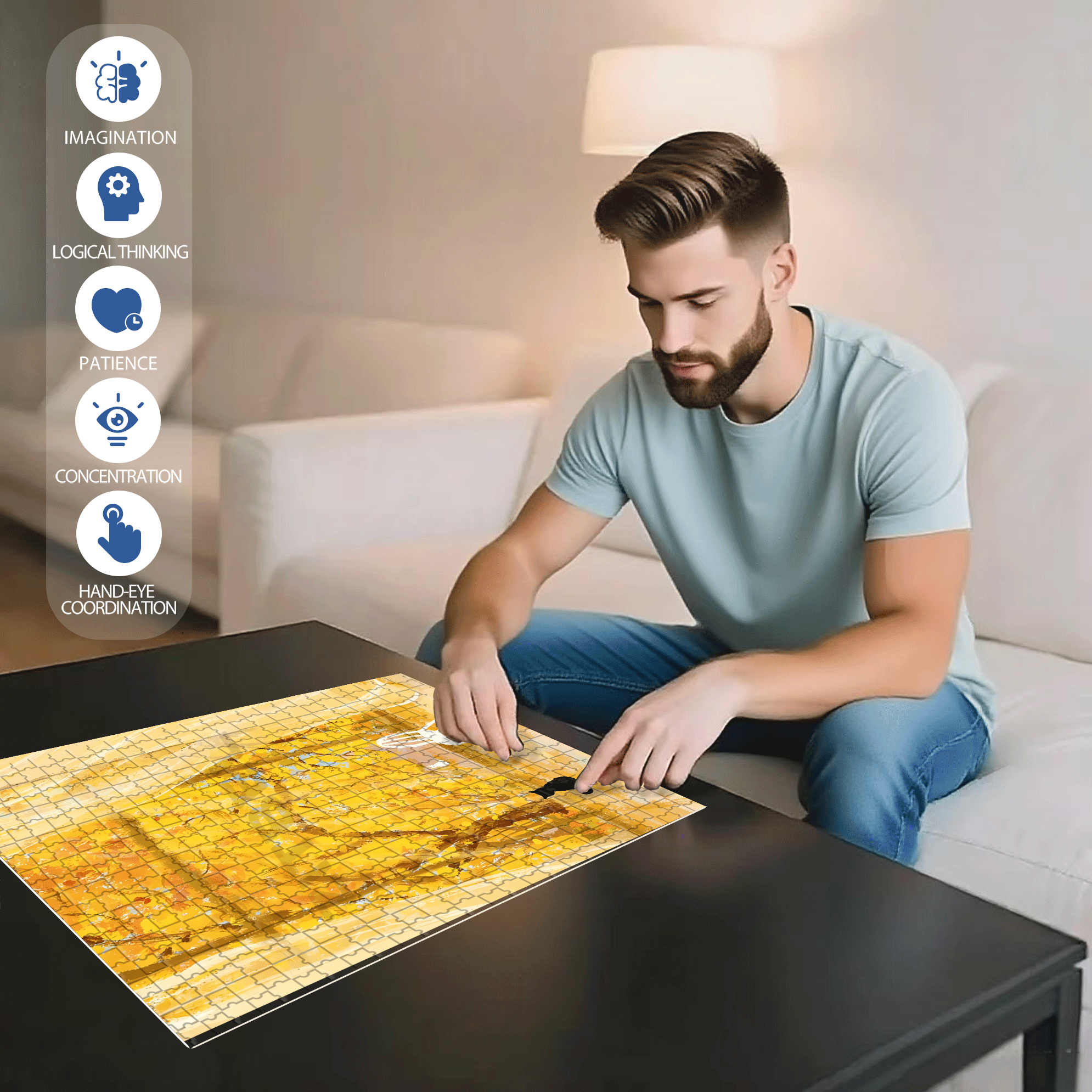 Autumn Is In The Air 500pcs/1000pcs Jigsaw Puzzle, Scratch-Resistant, Interactive Family Game & Brain-Boosting DIY Decor, Perfect for Halloween, Christmas & New Year Gifts, Family Puzzle Game