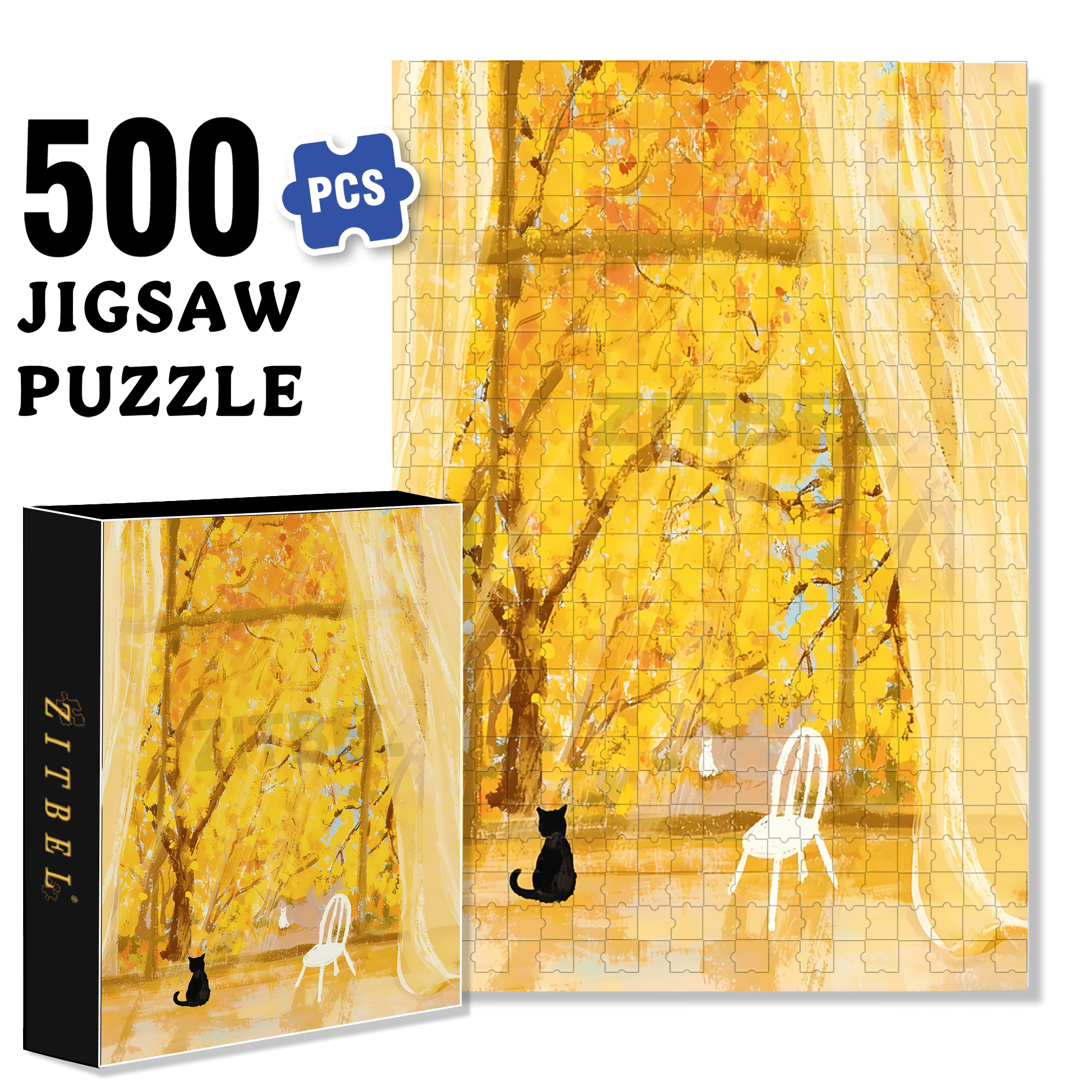 Autumn Is In The Air 500pcs/1000pcs Jigsaw Puzzle, Scratch-Resistant, Interactive Family Game & Brain-Boosting DIY Decor, Perfect for Halloween, Christmas & New Year Gifts, Family Puzzle Game