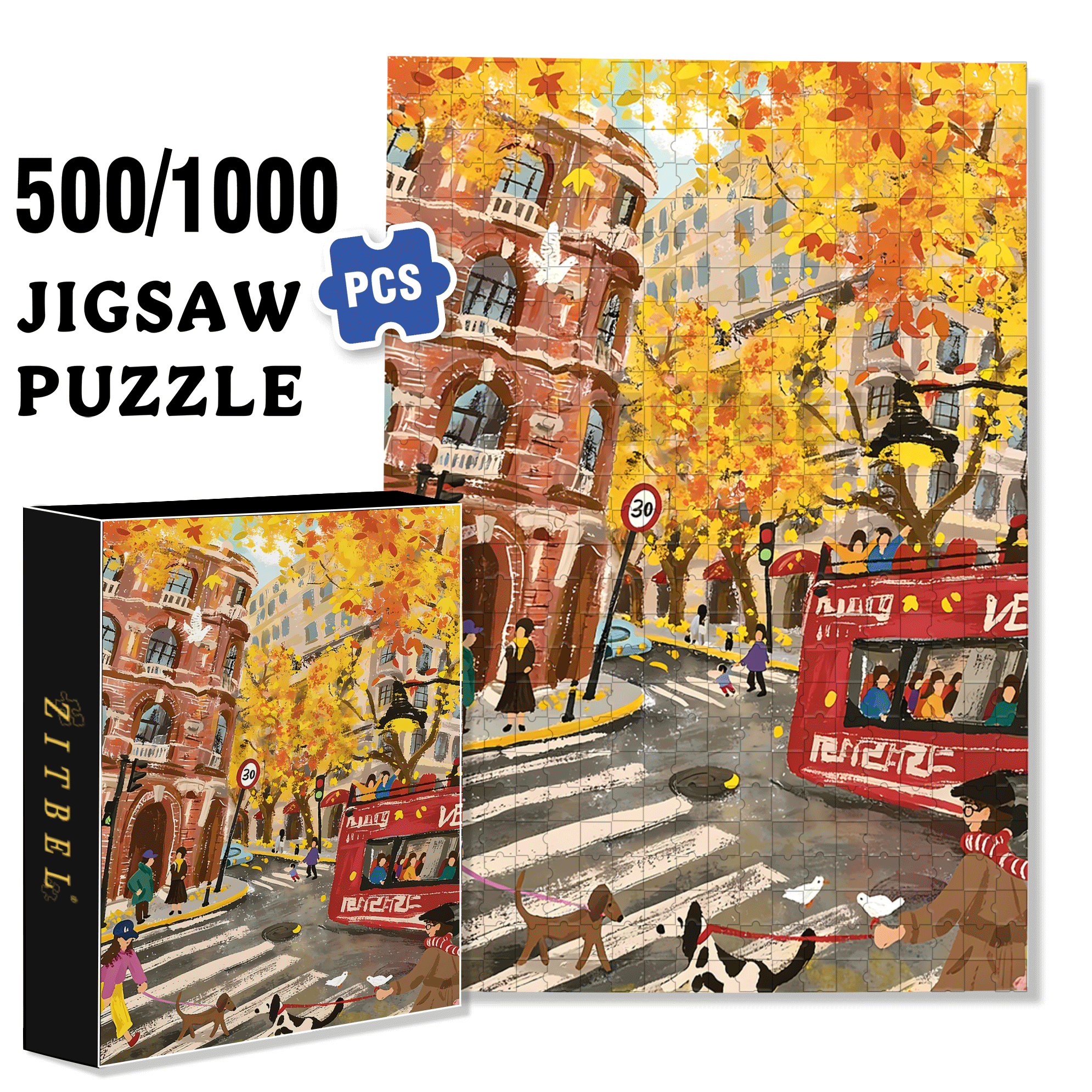 Autumn Is Suitable For Meeting 2 500pcs/1000pcs Jigsaw Puzzle, Scratch-Resistant, Interactive Family Game & Brain-Boosting DIY Decor, Perfect for Halloween, Christmas & New Year Gifts, Family Puzzle Game