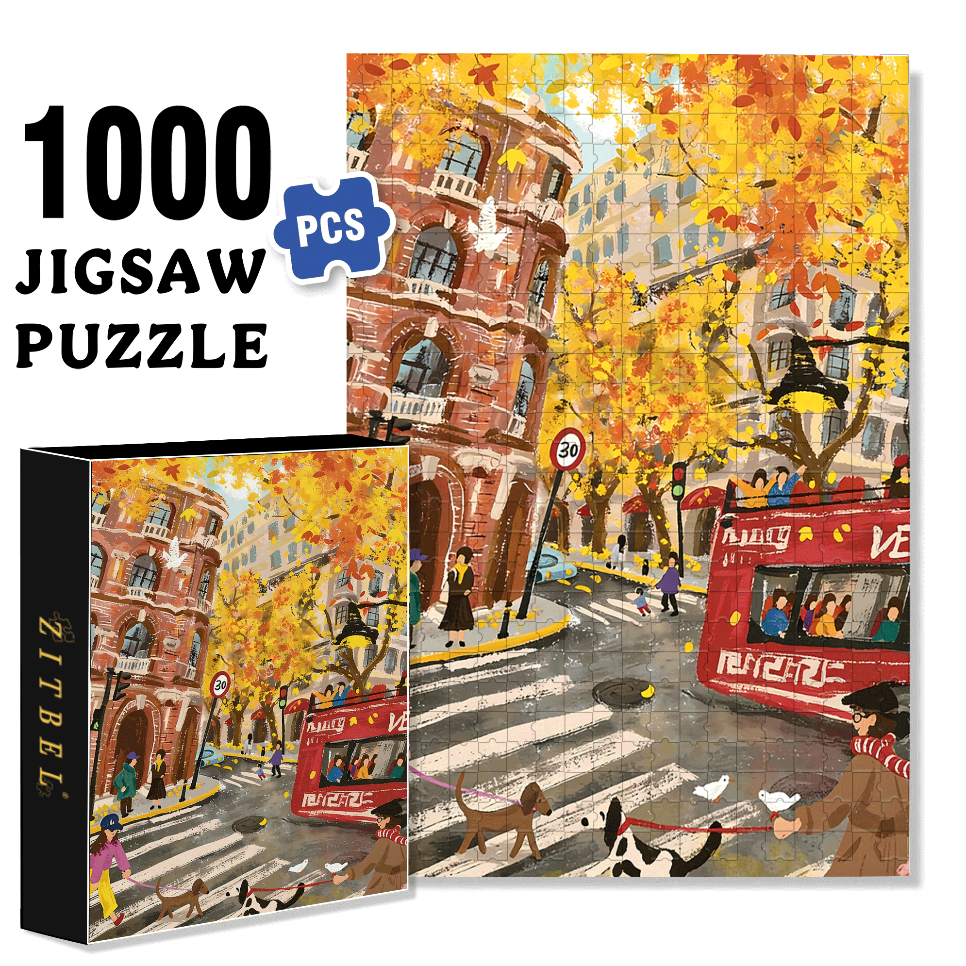Autumn Is Suitable For Meeting 2 500pcs/1000pcs Jigsaw Puzzle, Scratch-Resistant, Interactive Family Game & Brain-Boosting DIY Decor, Perfect for Halloween, Christmas & New Year Gifts, Family Puzzle Game