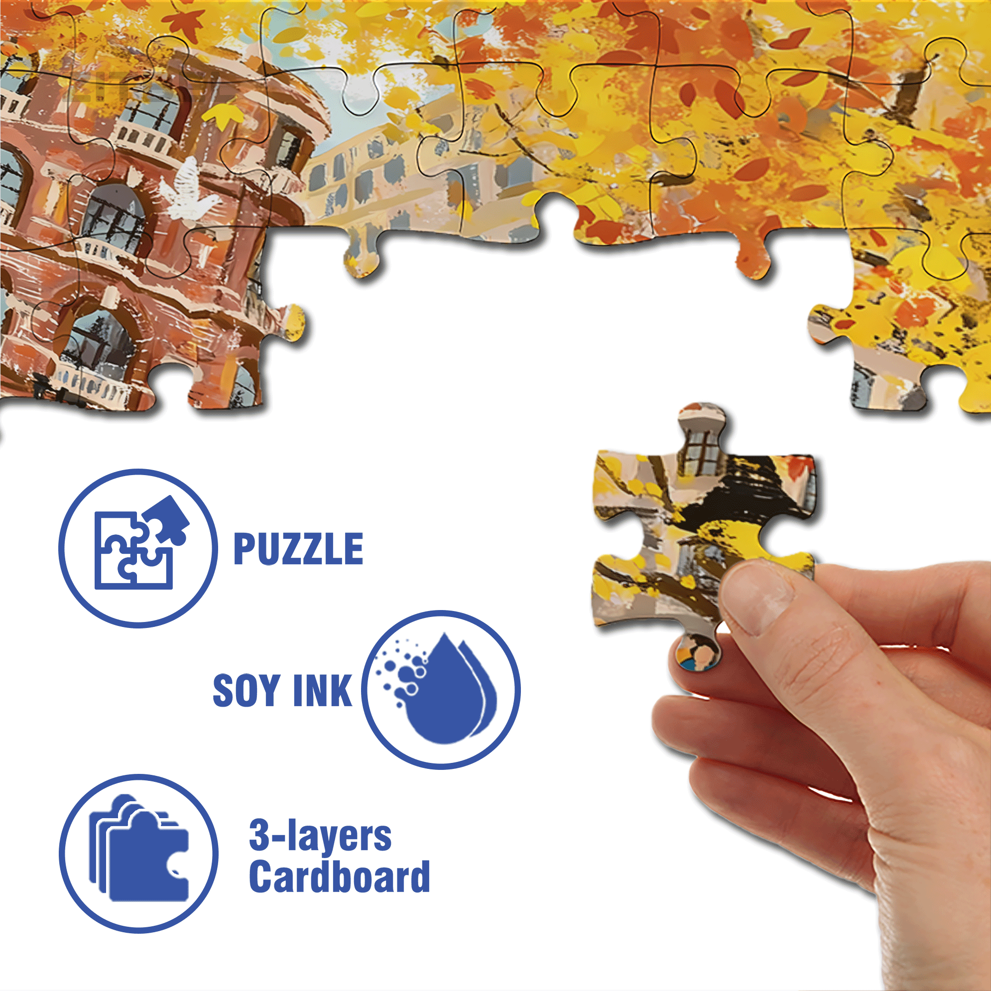 Autumn Is Suitable For Meeting 2 500pcs/1000pcs Jigsaw Puzzle, Scratch-Resistant, Interactive Family Game & Brain-Boosting DIY Decor, Perfect for Halloween, Christmas & New Year Gifts, Family Puzzle Game