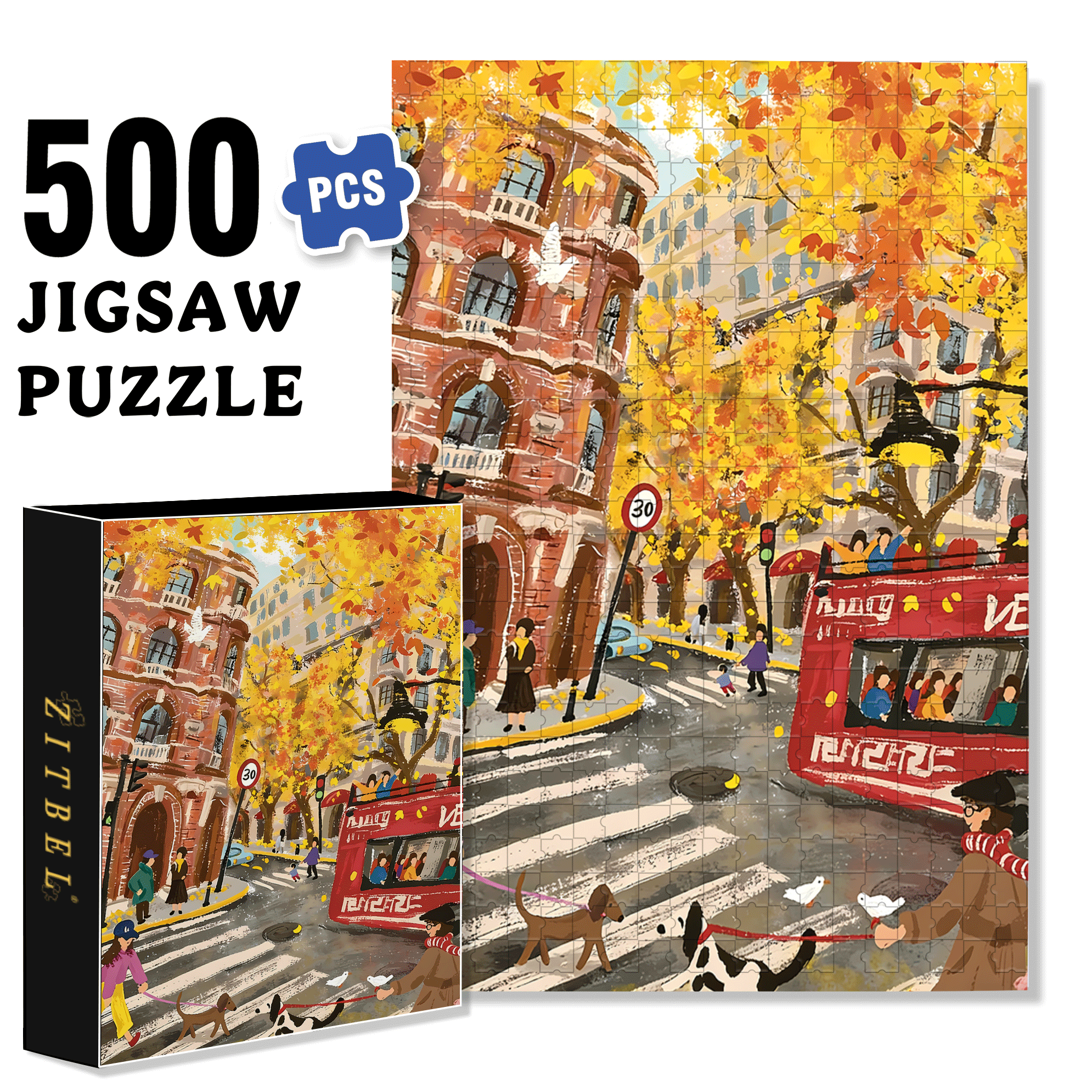 Autumn Is Suitable For Meeting 2 500pcs/1000pcs Jigsaw Puzzle, Scratch-Resistant, Interactive Family Game & Brain-Boosting DIY Decor, Perfect for Halloween, Christmas & New Year Gifts, Family Puzzle Game