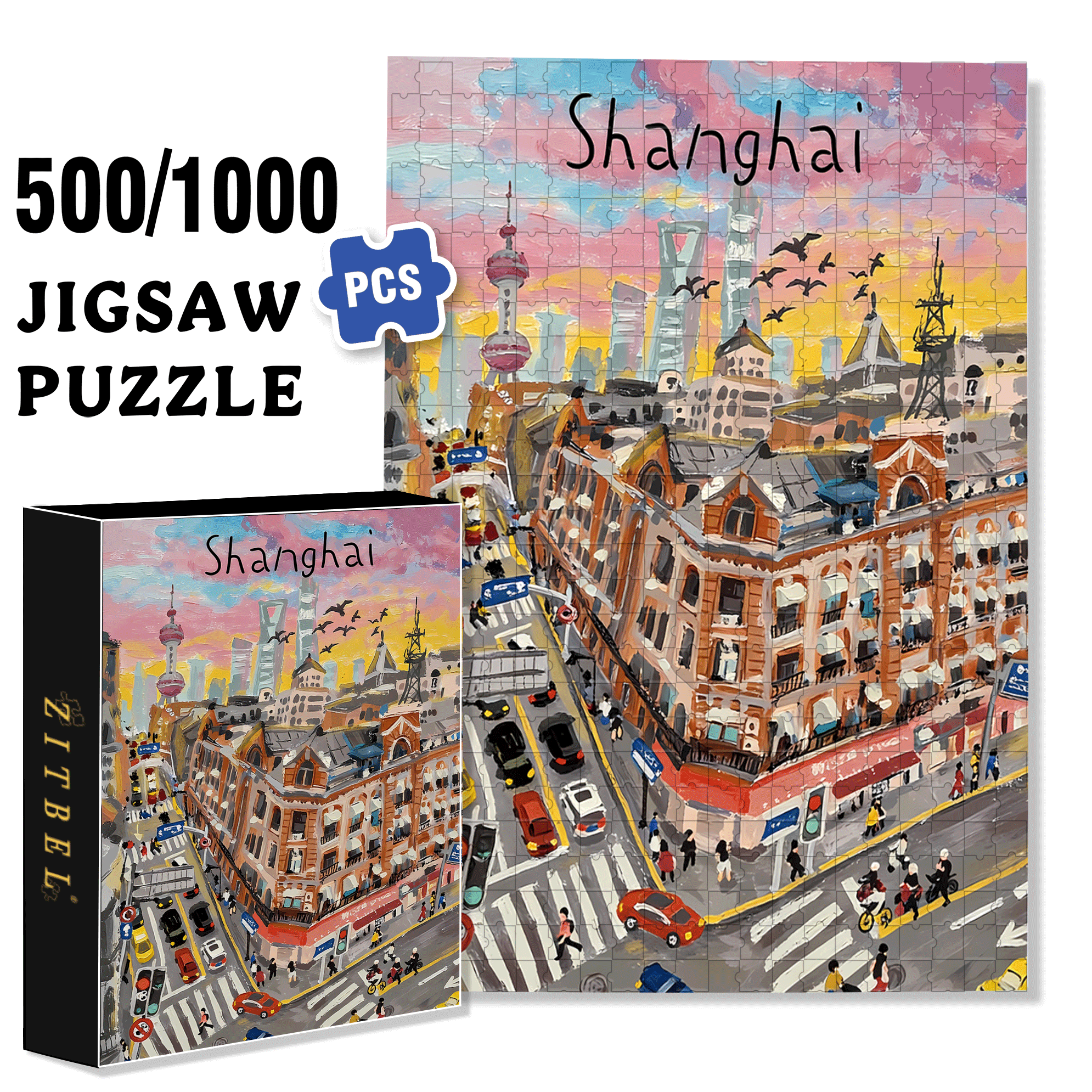 Autumn Is Suitable For Meeting 500pcs/1000pcs Jigsaw Puzzle, Scratch-Resistant, Interactive Family Game & Brain-Boosting DIY Decor, Perfect for Halloween, Christmas & New Year Gifts, Family Puzzle Game
